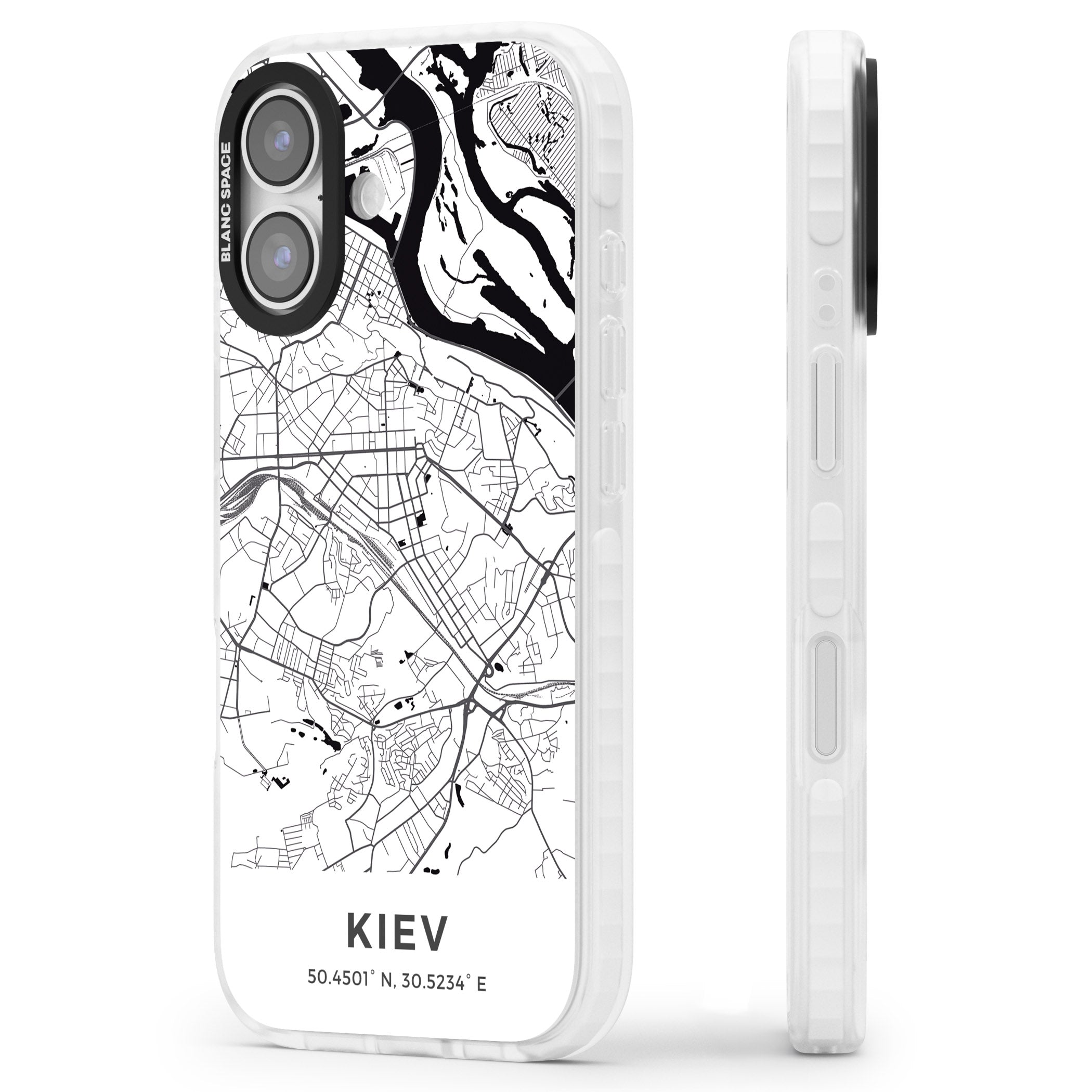 Kiev Map iPhone 17 Impact Pro Clear Phone Case Side Profile