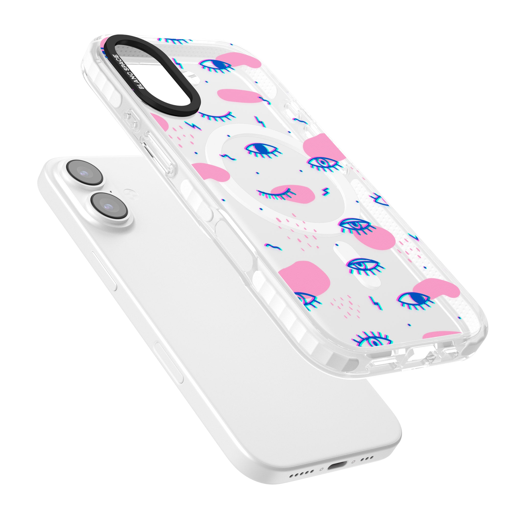 Pink Eye Pattern iPhone 17 Impact Pro Clear Phone Case Colours