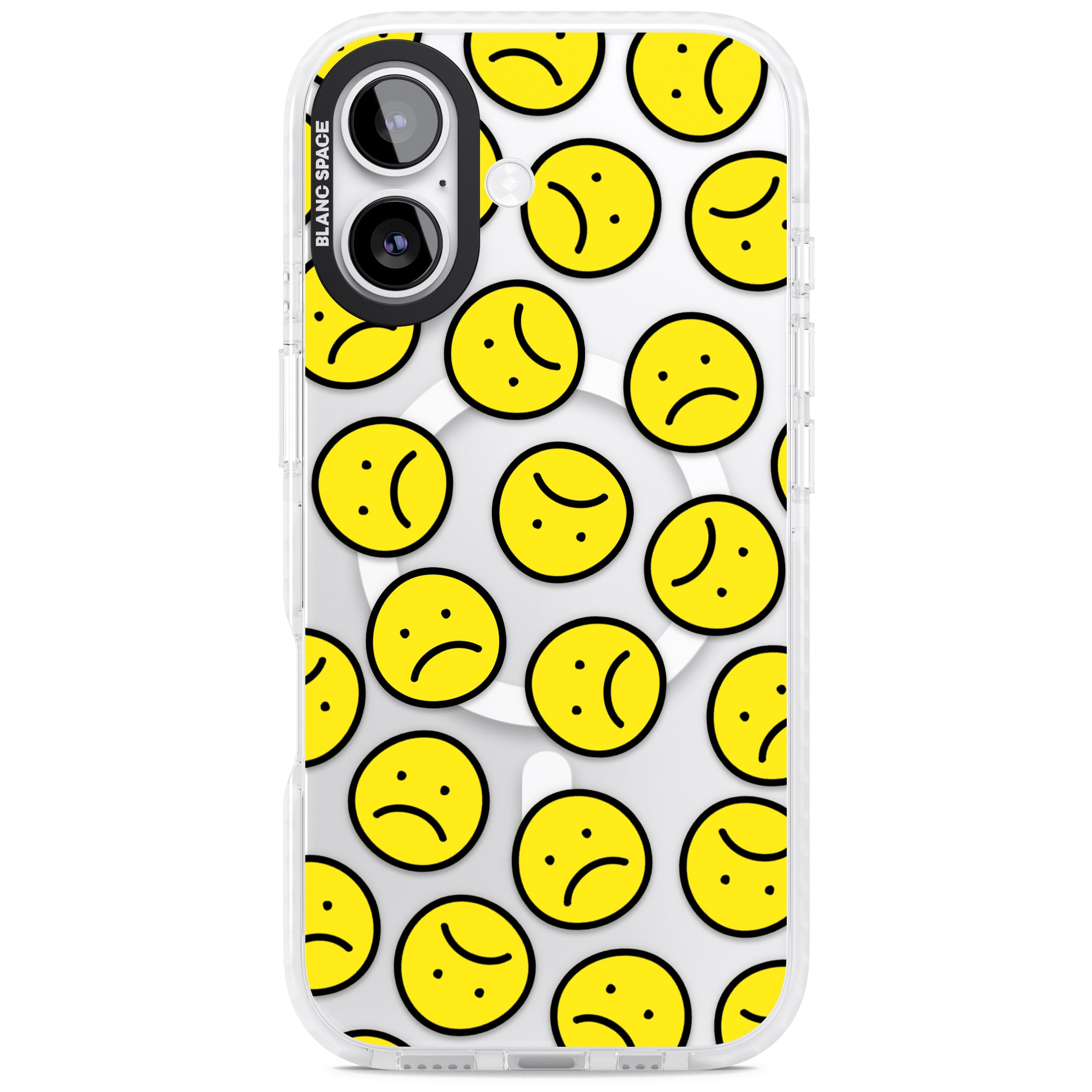 Sad Face Clear Pattern iPhone 17 Impact Pro Clear Phone Case