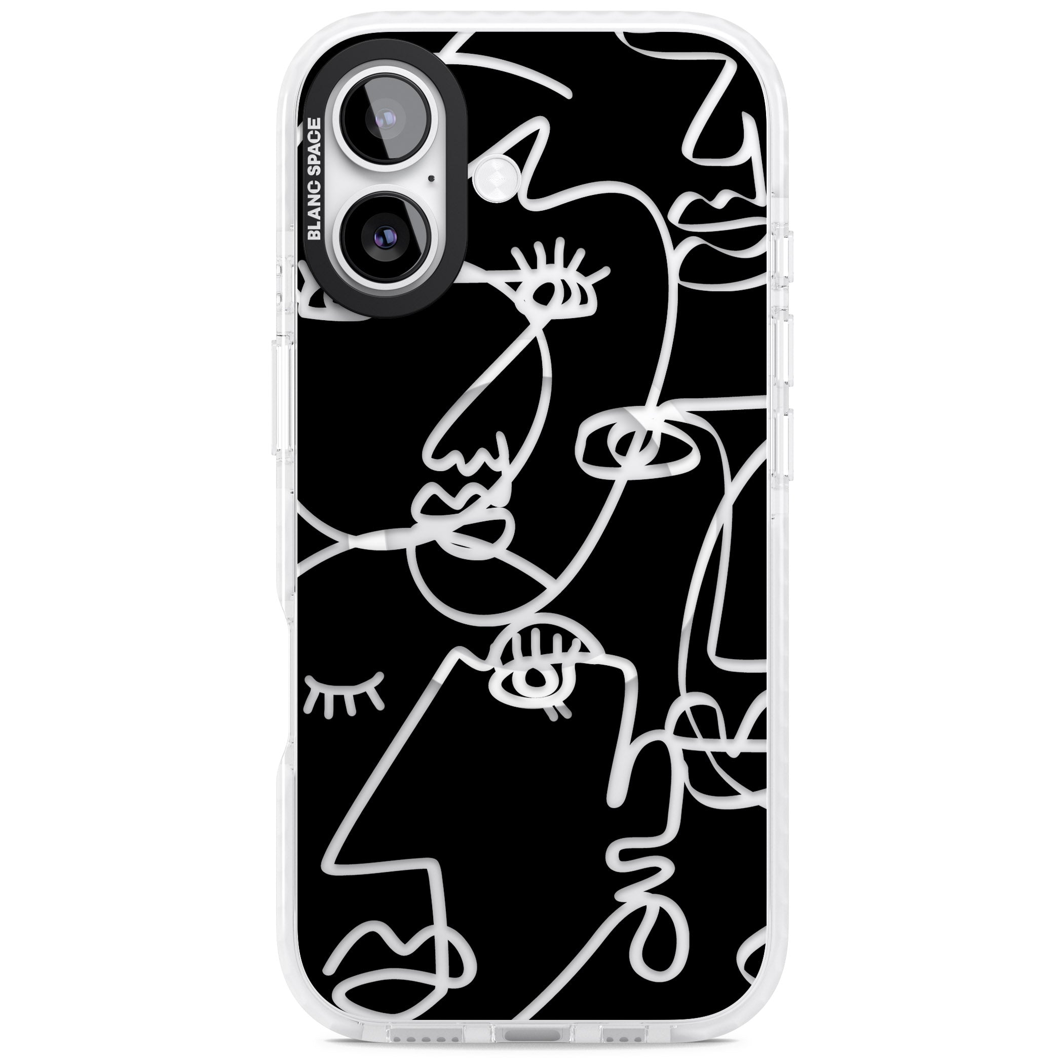 Abstract Line Art Clear Black iPhone 17 Impact Pro Clear Phone Case
