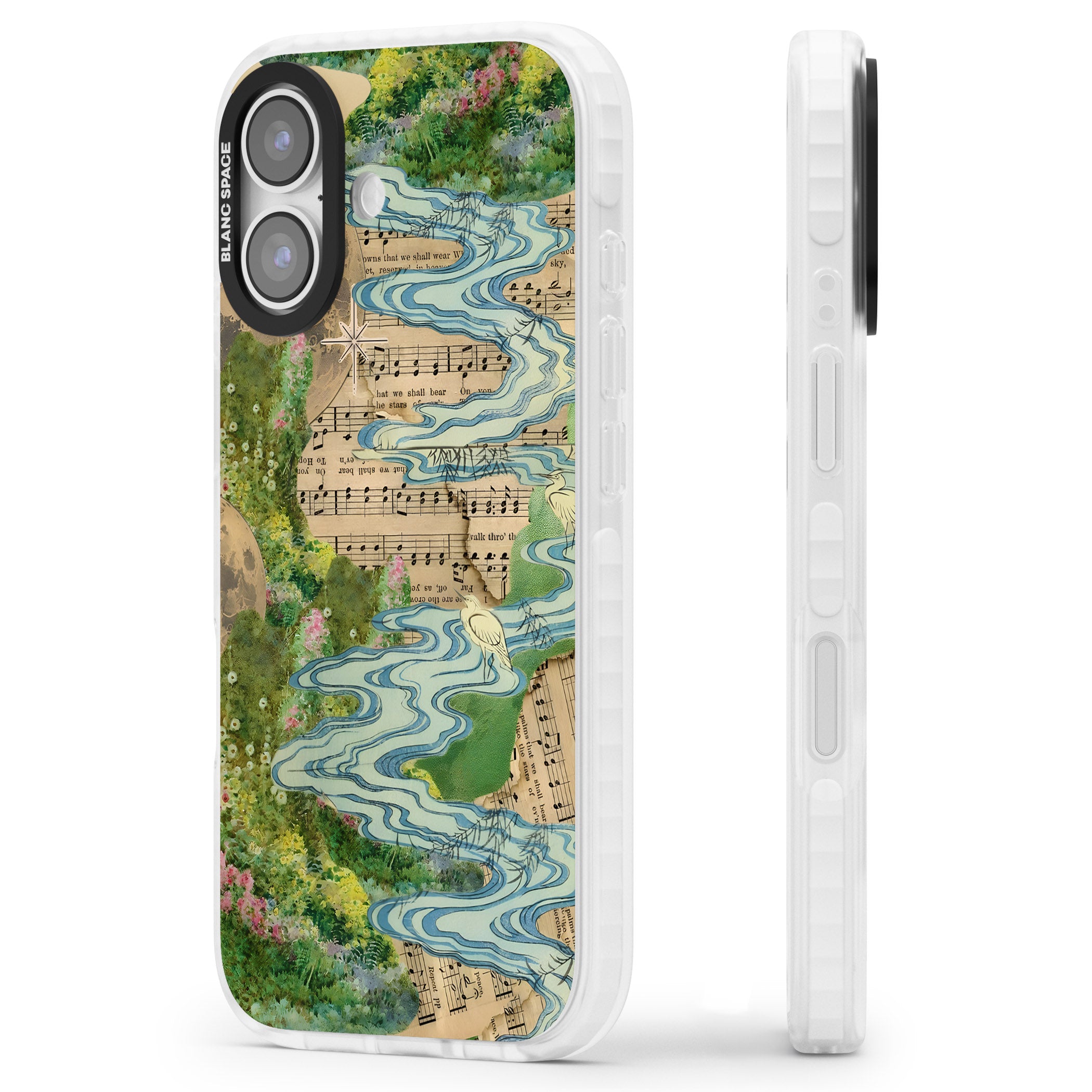 Musical River iPhone 17 Impact Pro Clear Phone Case Side Profile