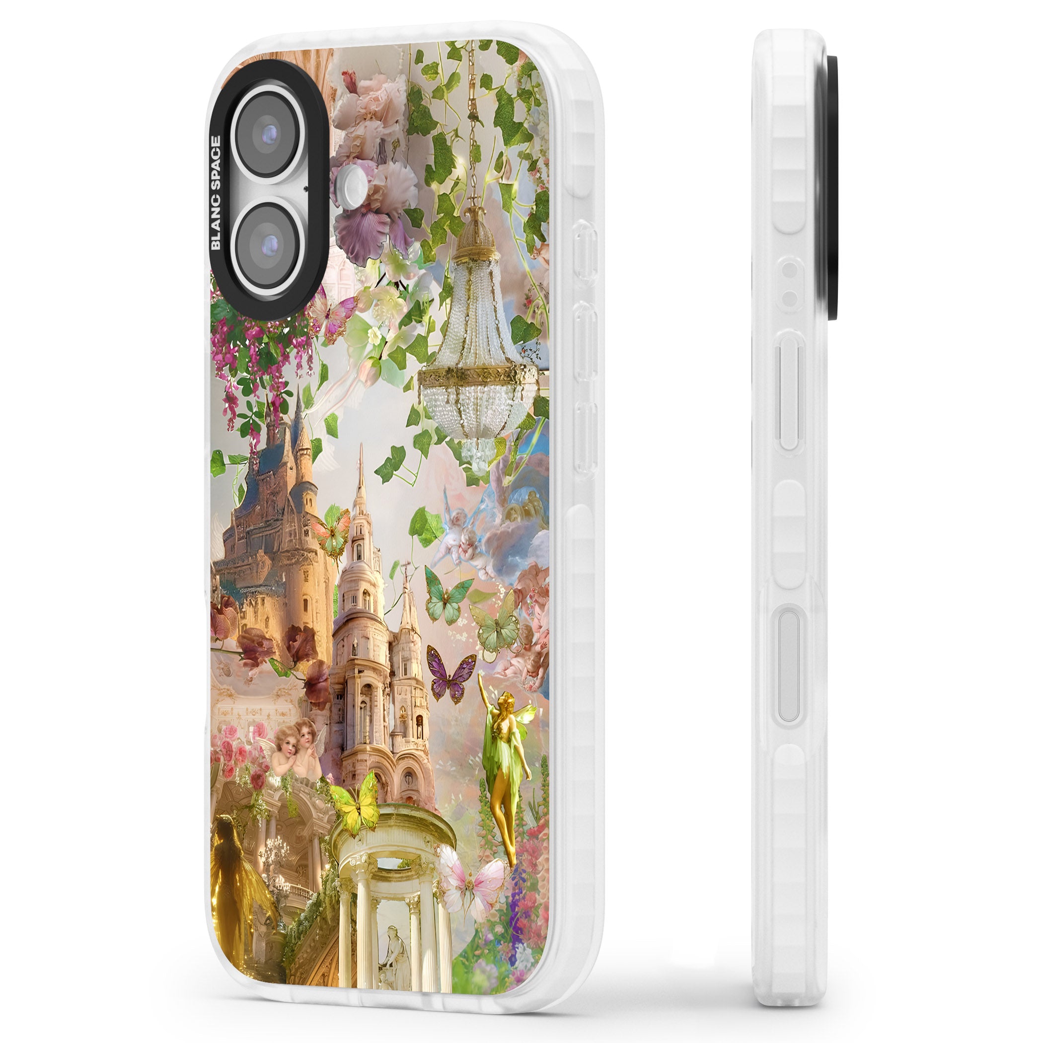Fairies & Castles Collage iPhone 17 Impact Pro Clear Phone Case Side Profile