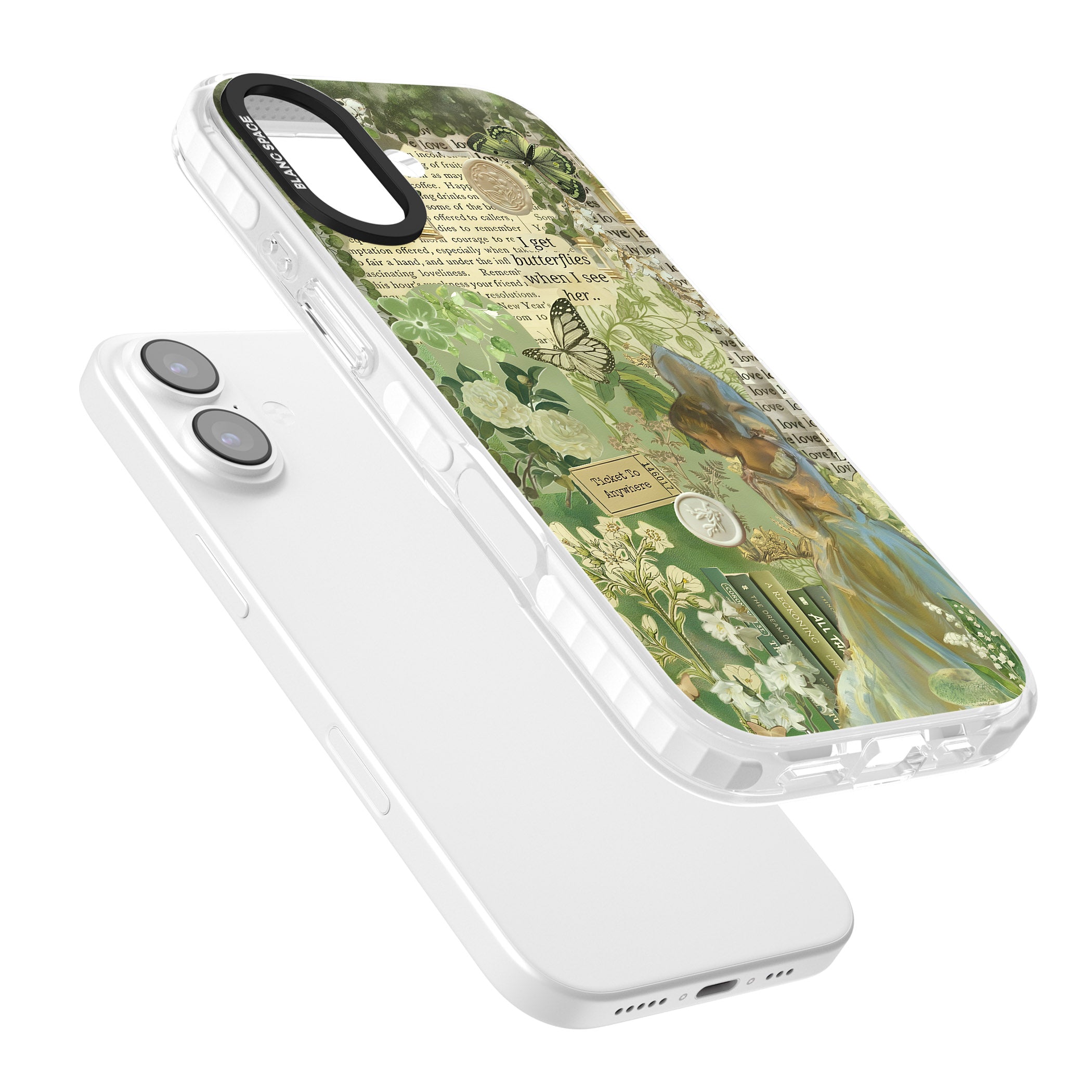 Vintage Green Fairy iPhone 17 Impact Pro Clear Phone Case Colours