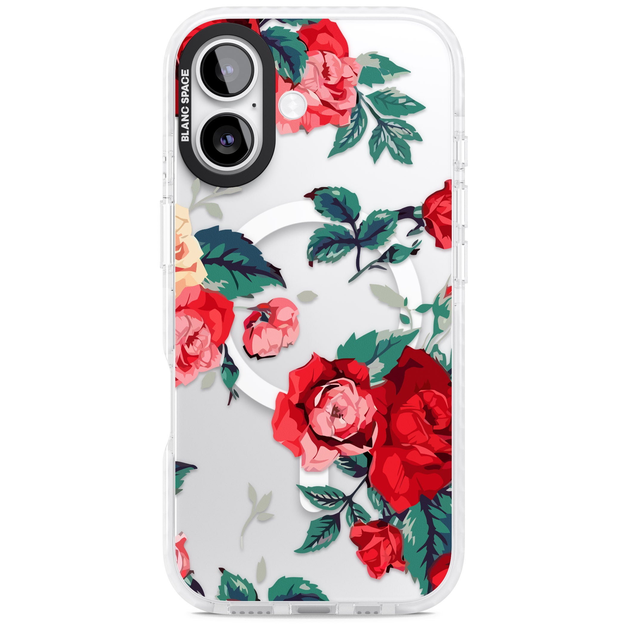 Rose Pattern iPhone 17 Impact Pro Clear Phone Case