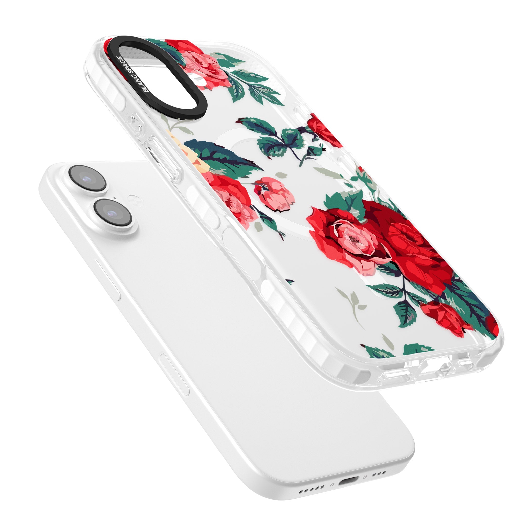 Rose Pattern iPhone 17 Impact Pro Clear Phone Case Colours