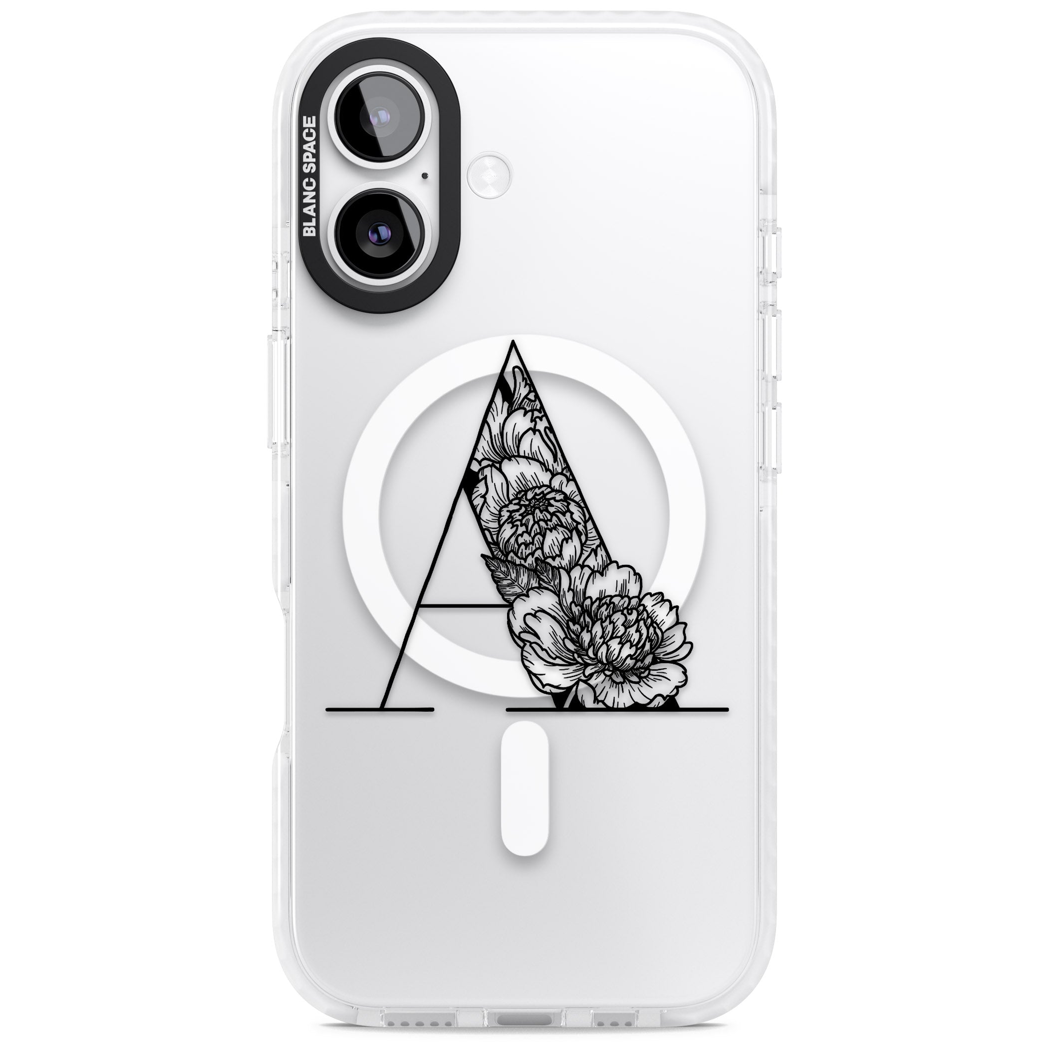 Personalised Floral Monogram iPhone 17 Impact Pro Clear Phone Case