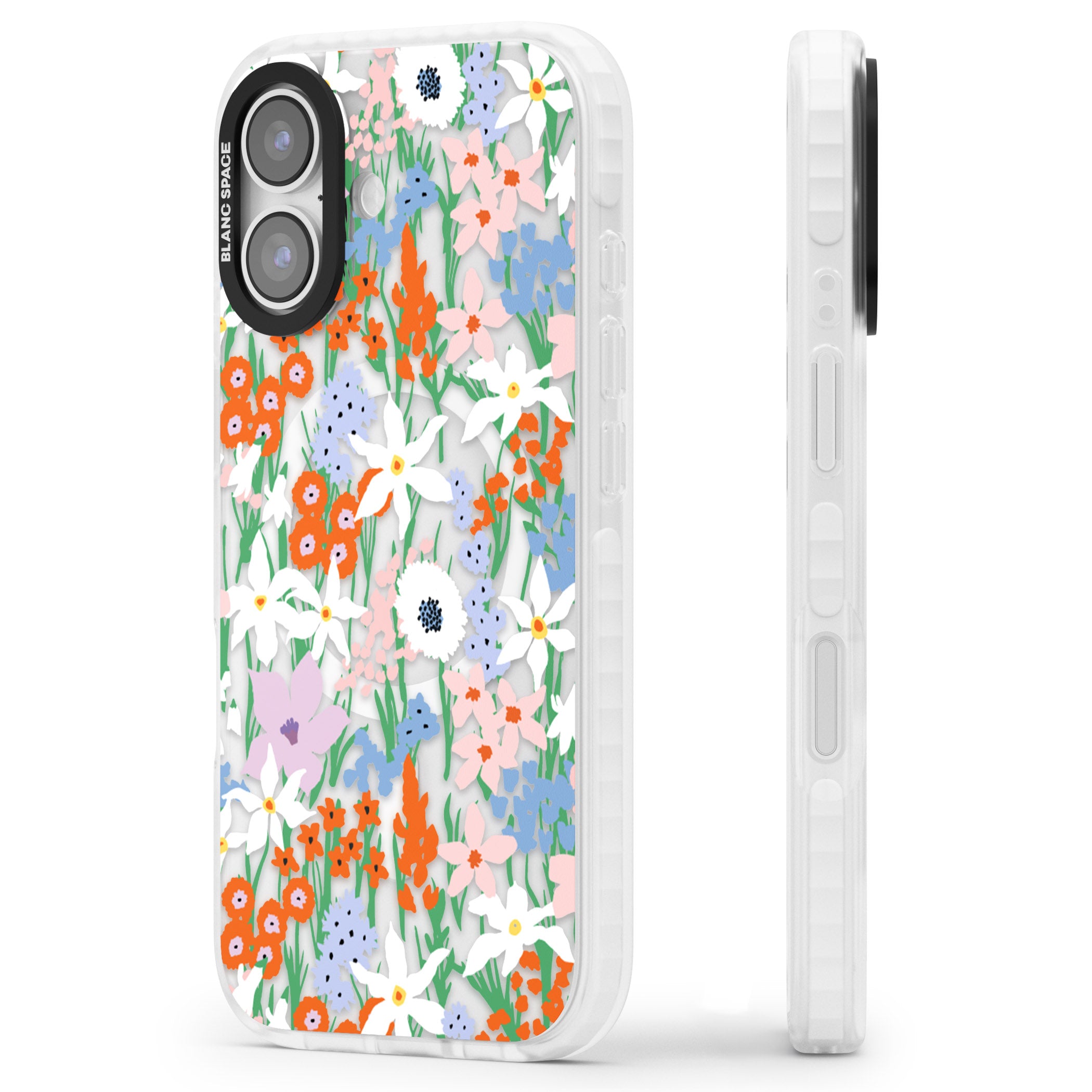 Floral Bouquet: Vibrant Blooms iPhone 17 Impact Pro Clear Phone Case Side Profile
