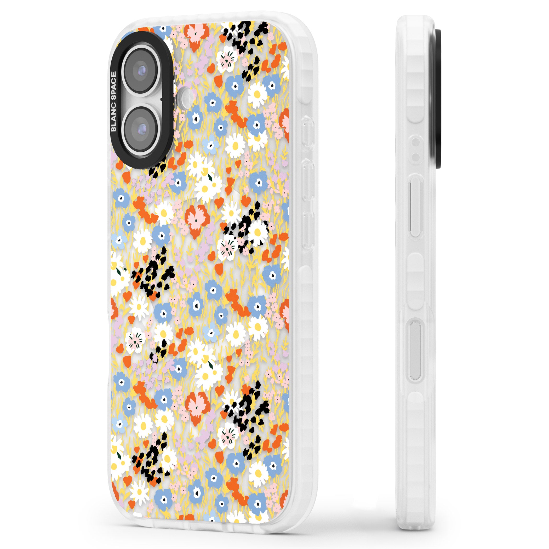 Floral Delight: Vibrant Blooms iPhone 17 Impact Pro Clear Phone Case Side Profile