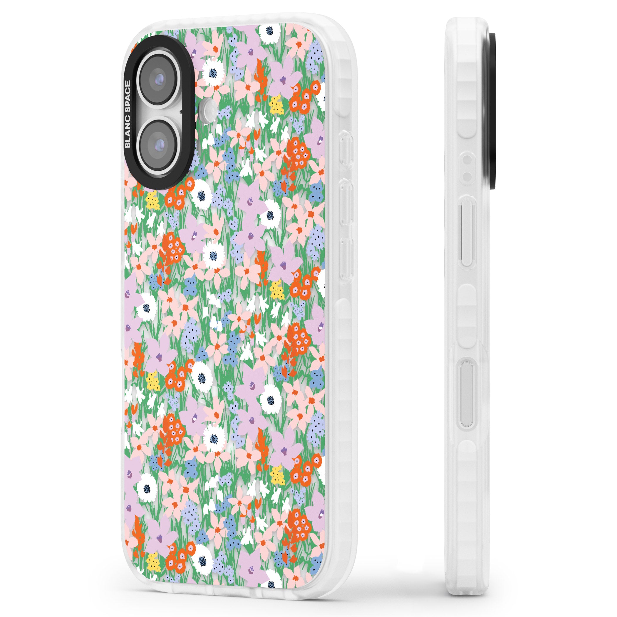 Floral Bloom Jazzy iPhone 17 Impact Pro Clear Phone Case Side Profile