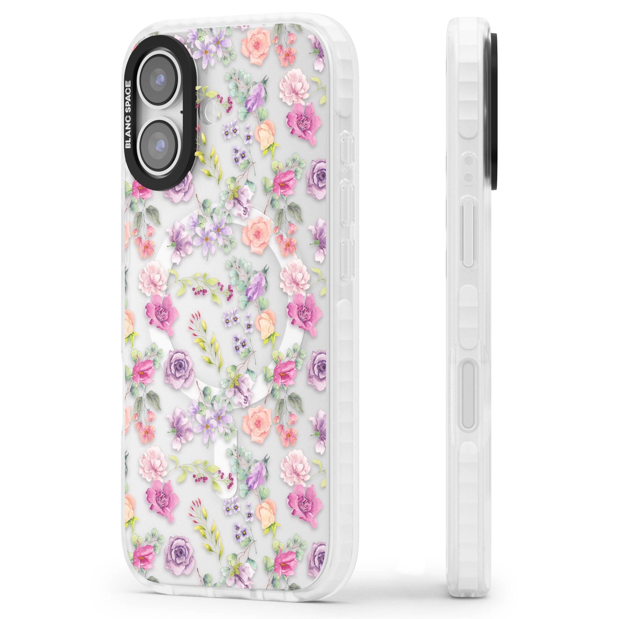 Sunday Flowers iPhone 17 Impact Pro Clear Phone Case Side Profile