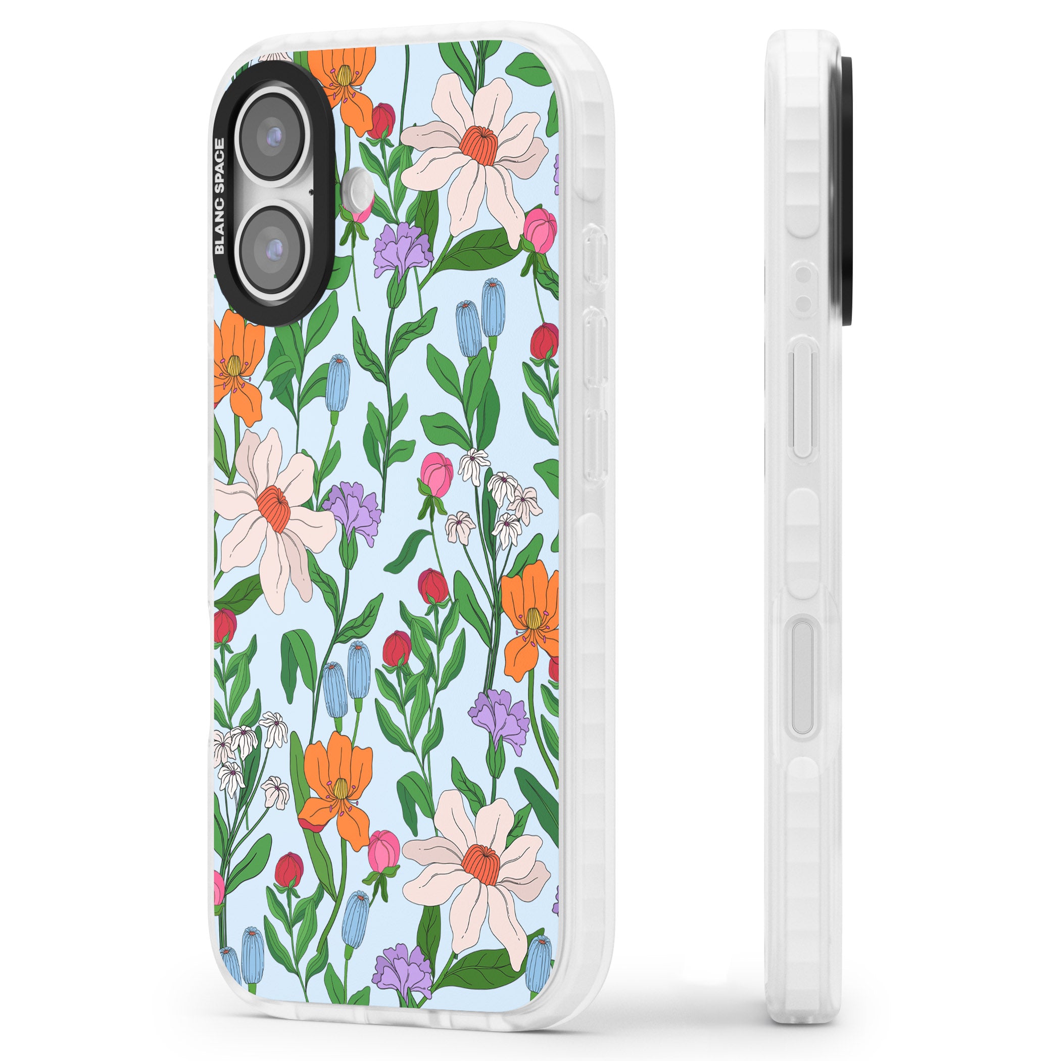 Full Bloom Background iPhone 17 Impact Pro Clear Phone Case Side Profile