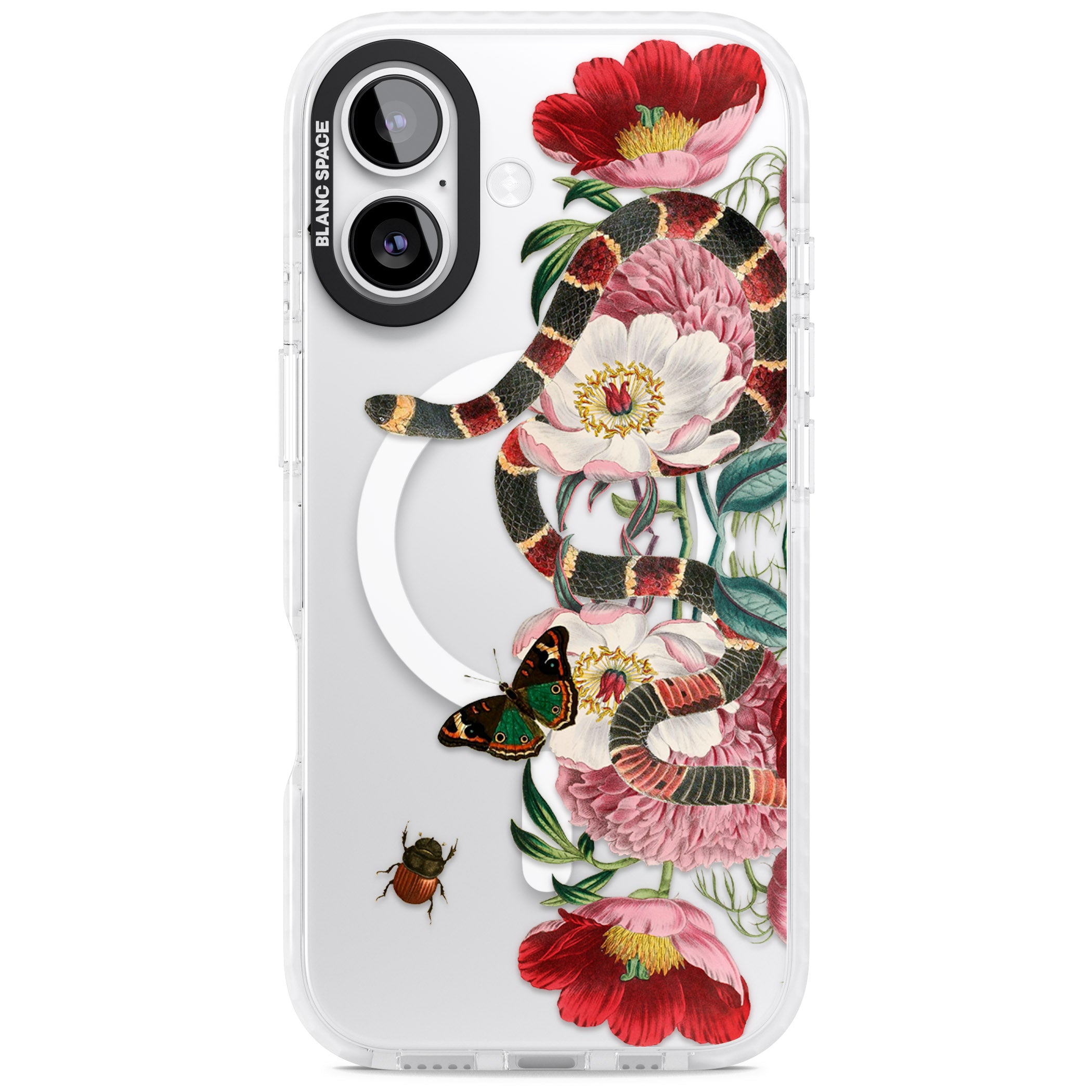 Floral Snake iPhone 17 Impact Pro Clear Phone Case