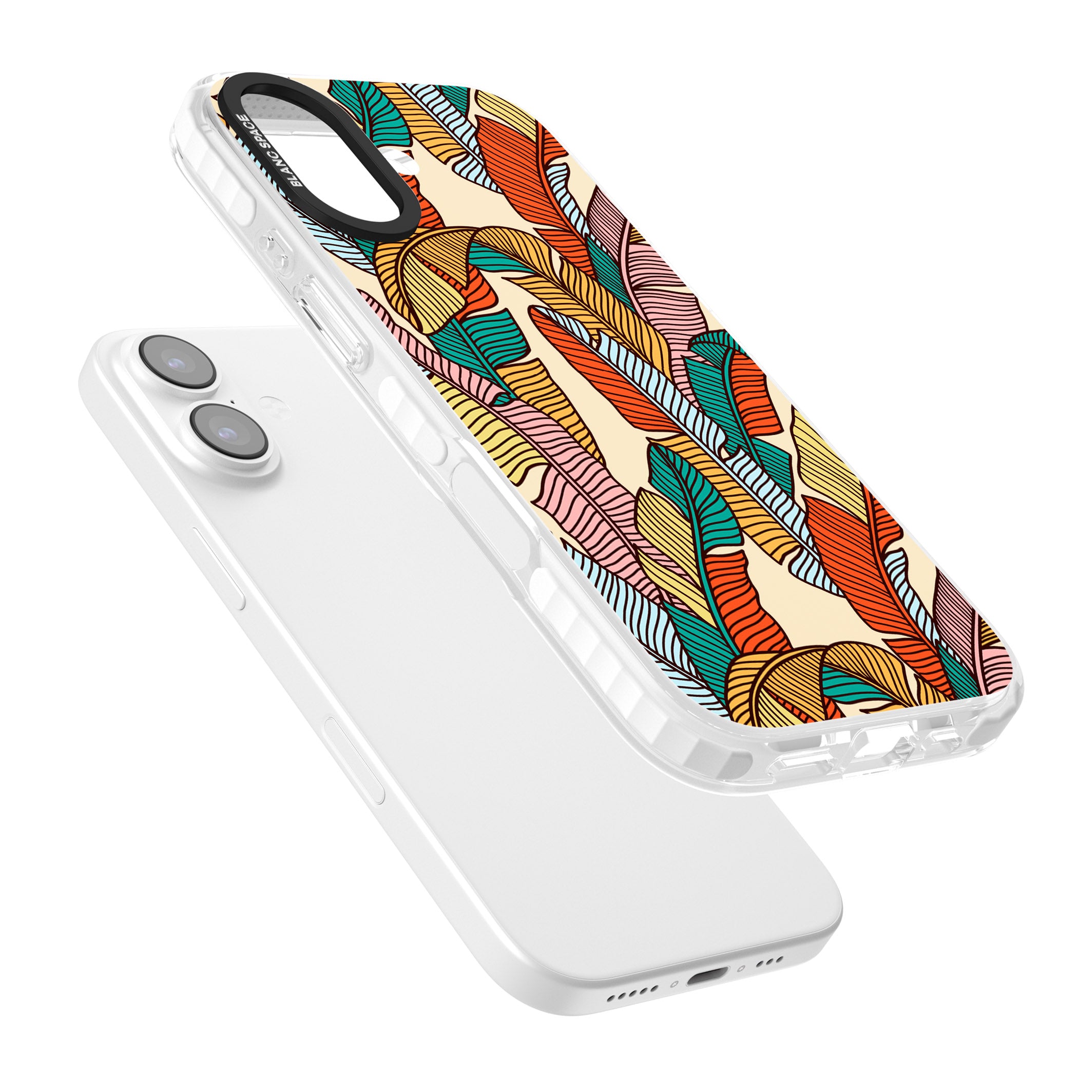 Pastel Palm Leaves iPhone 17 Impact Pro Clear Phone Case Colours