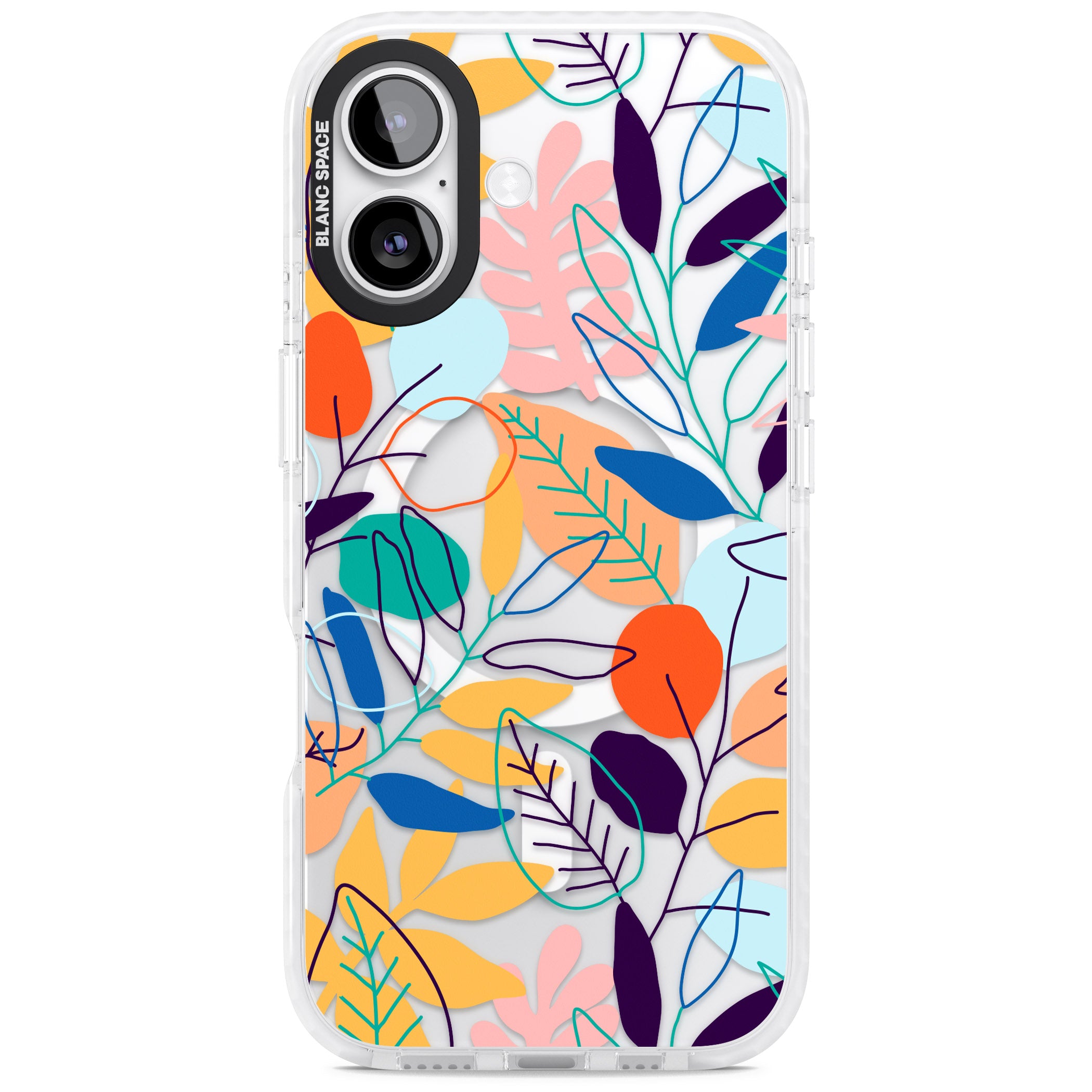 Abstract Line Drawn Leaves iPhone 17 Impact Pro Clear Phone Case