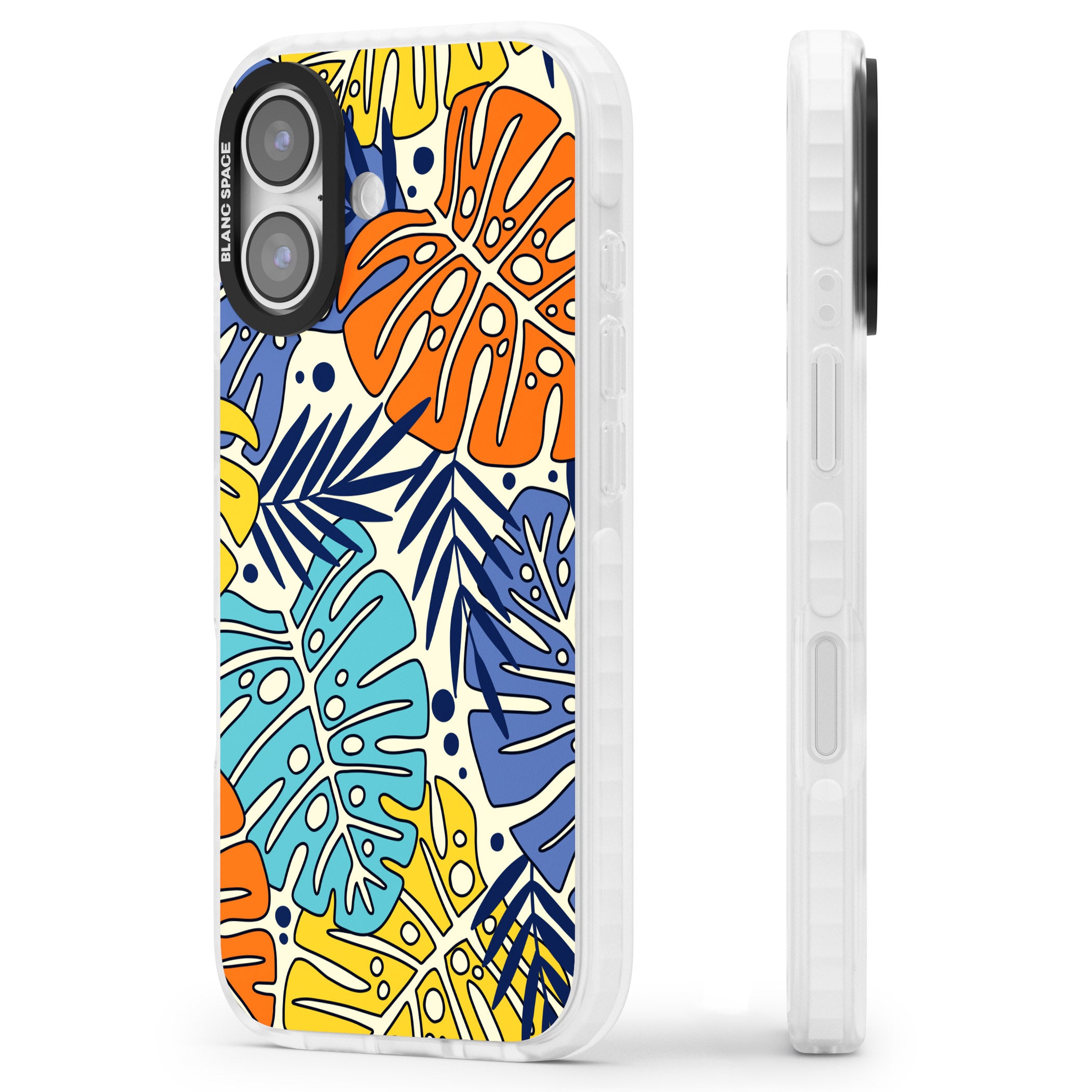 Beach Leaves iPhone 17 Impact Pro Clear Phone Case Side Profile
