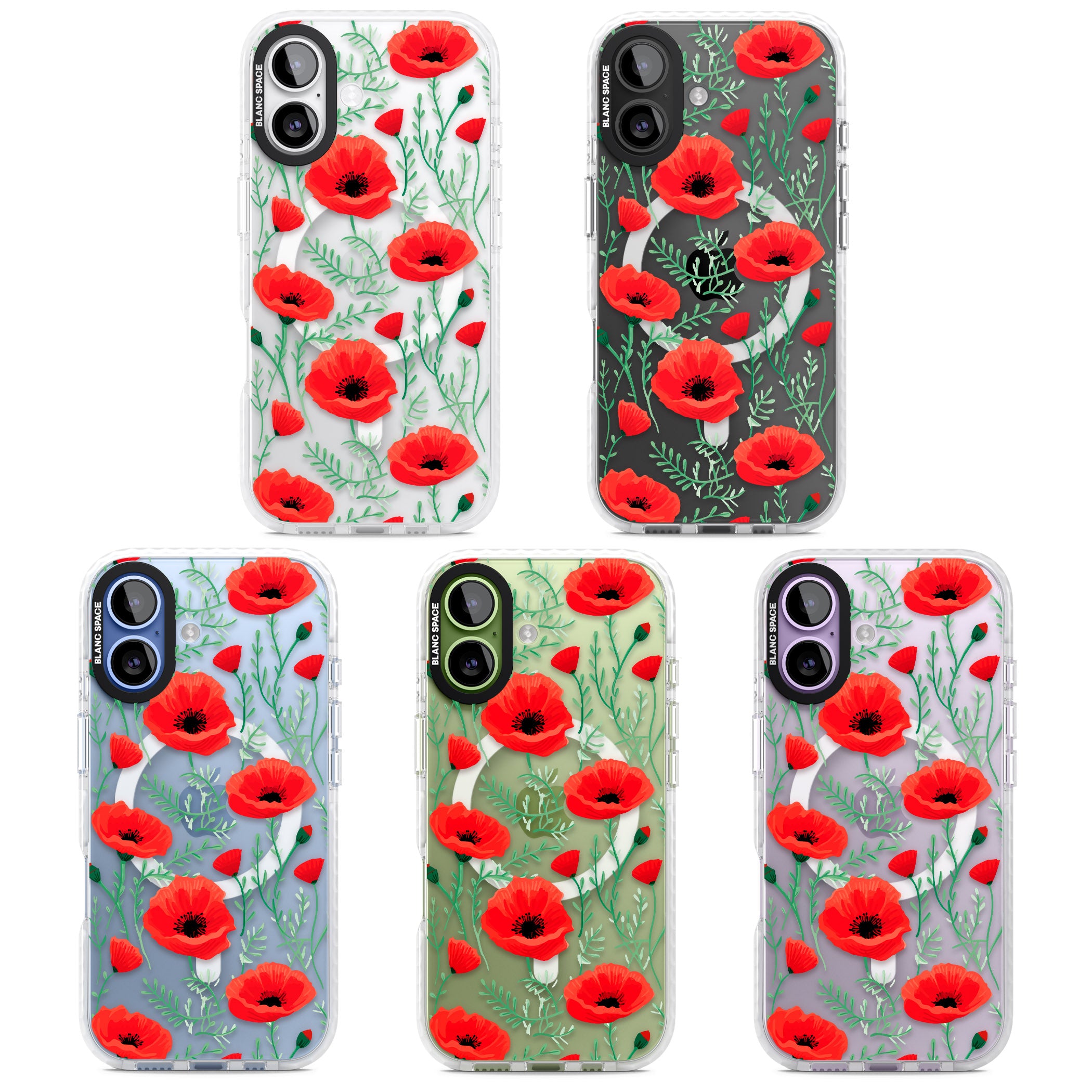 Poppy Garden iPhone 17 Impact Pro Clear Phone Case APT Impact Protection