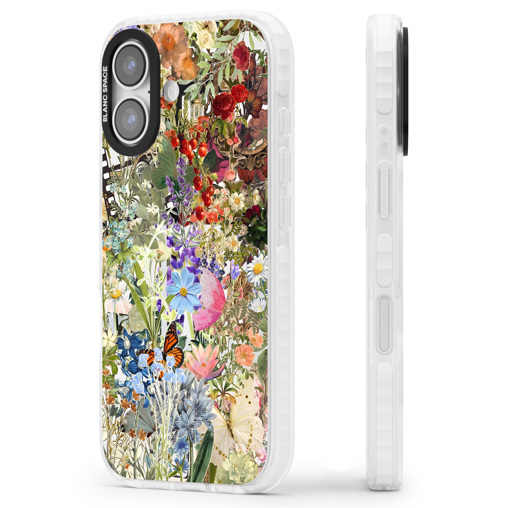 Flower Mix Collage iPhone 17 Impact Pro Clear Phone Case Side Profile