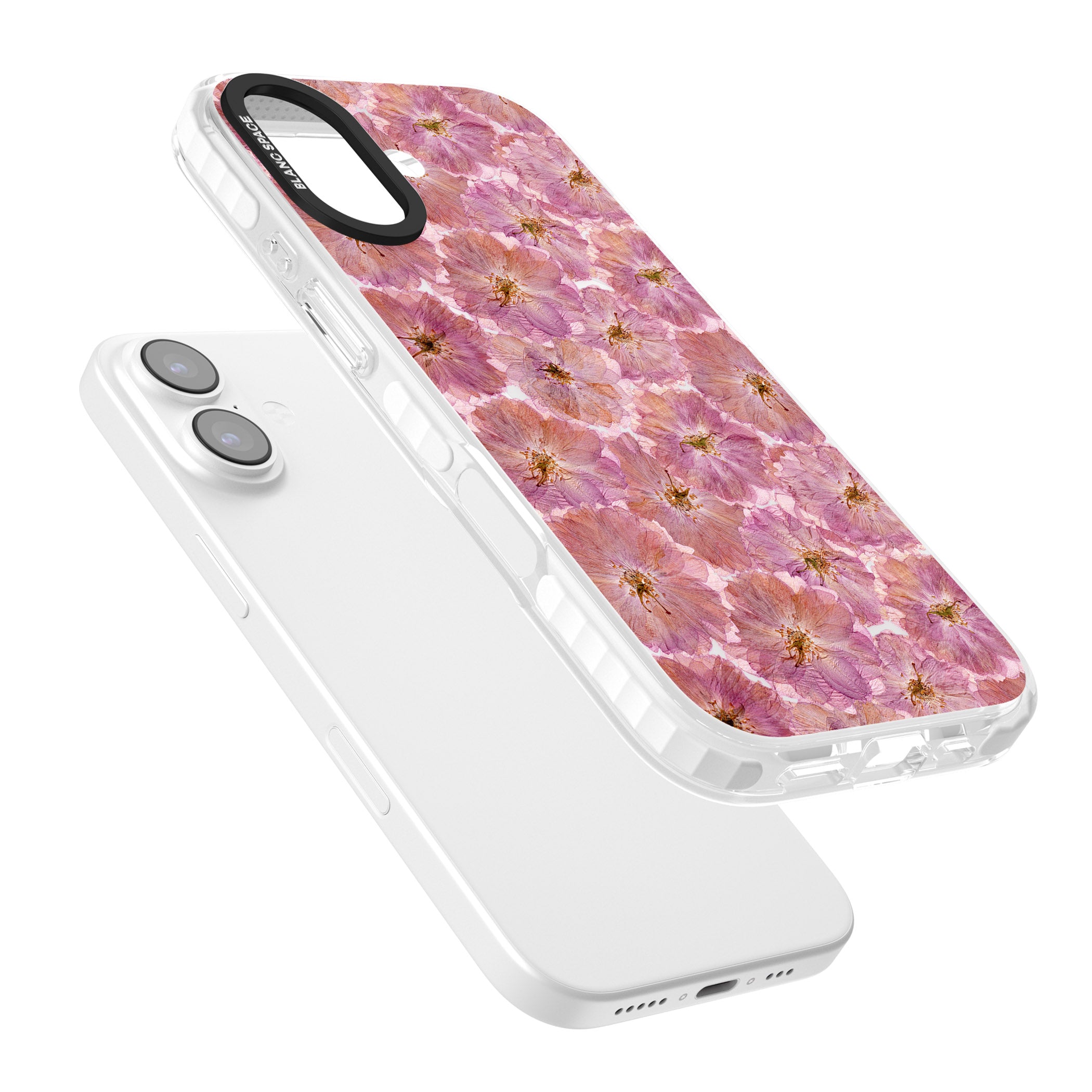 Large Pink Florals iPhone 17 Impact Pro Clear Phone Case Colours