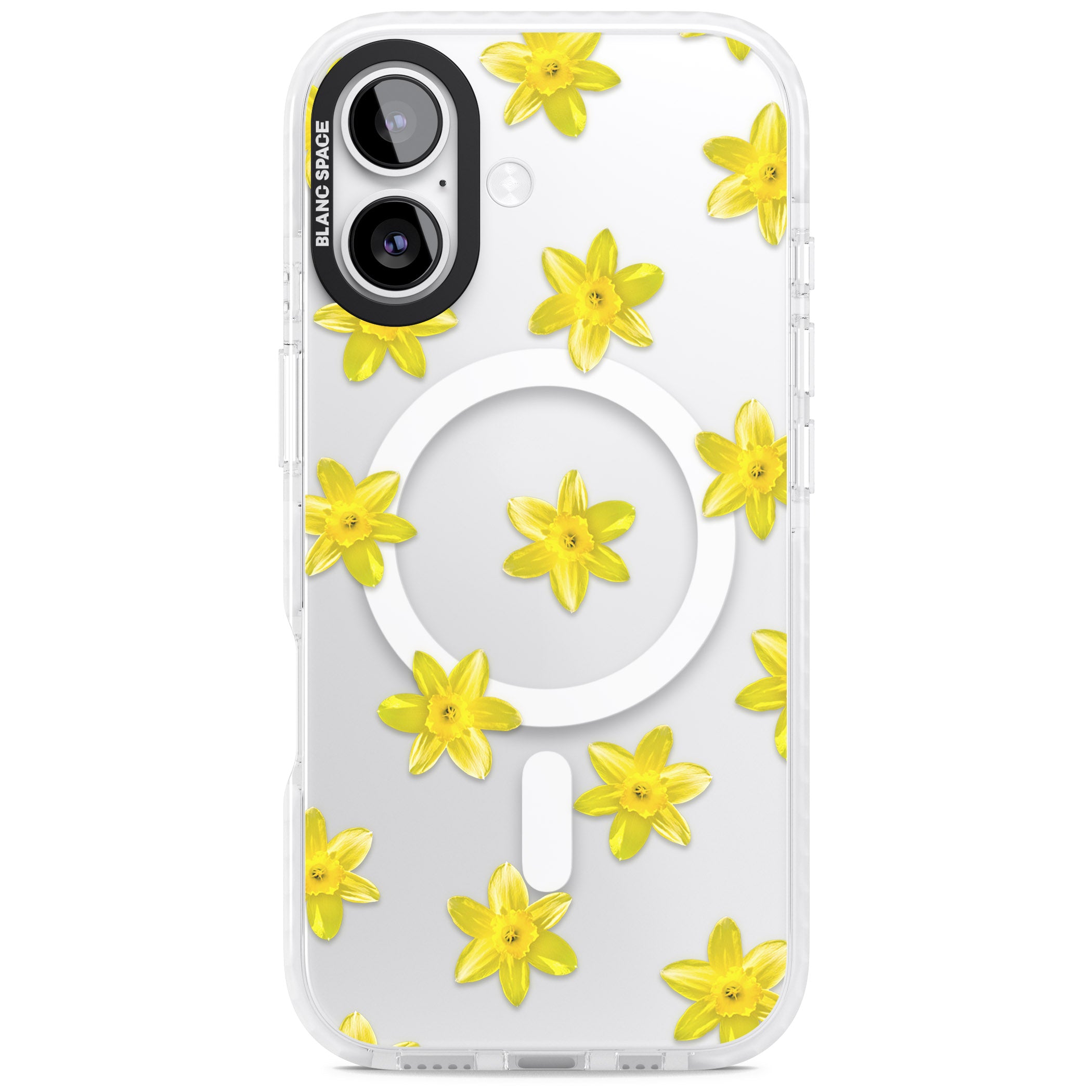 Daffodils Transparent Pattern iPhone 17 Impact Pro Clear Phone Case