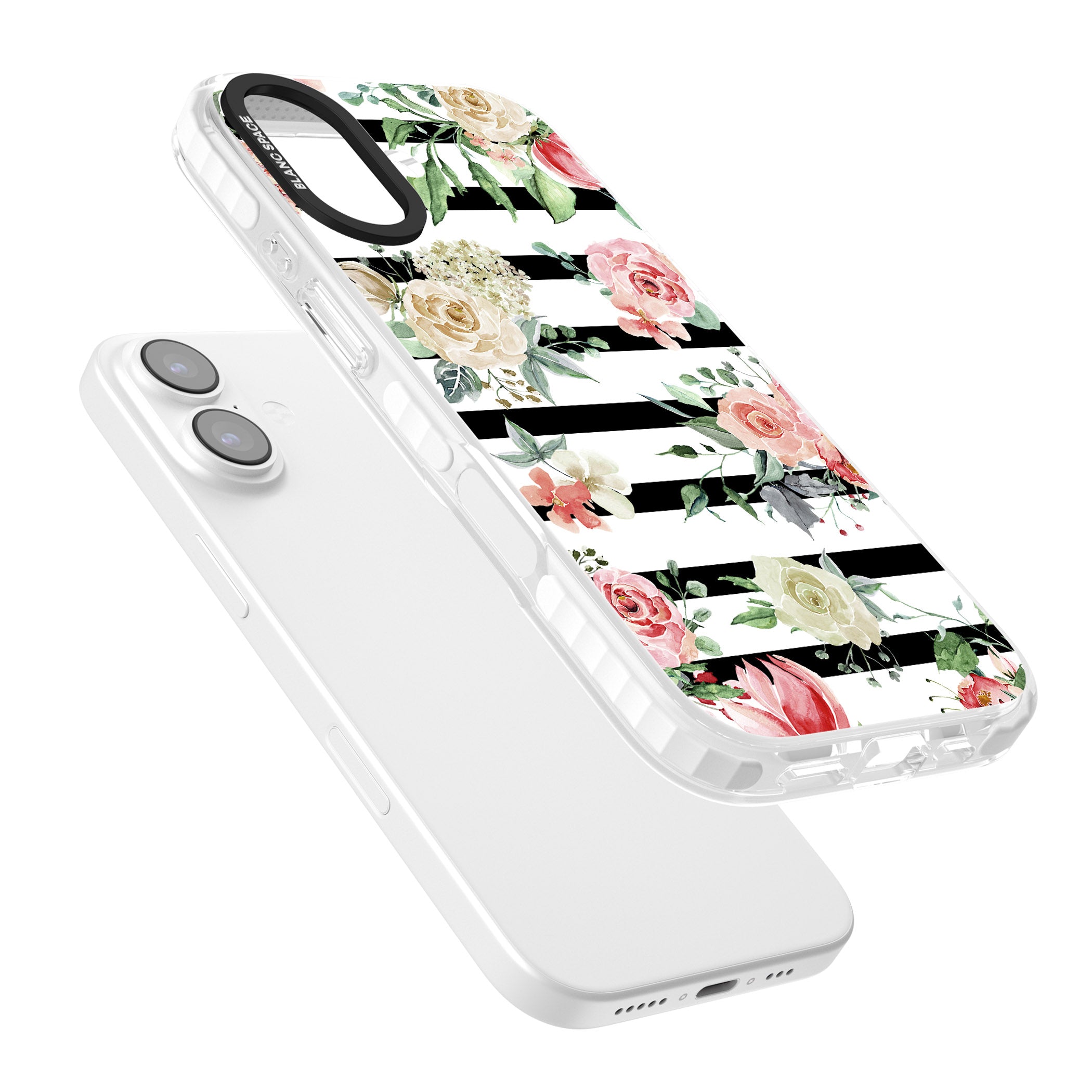 Floral Stripes iPhone 17 Impact Pro Clear Phone Case Colours