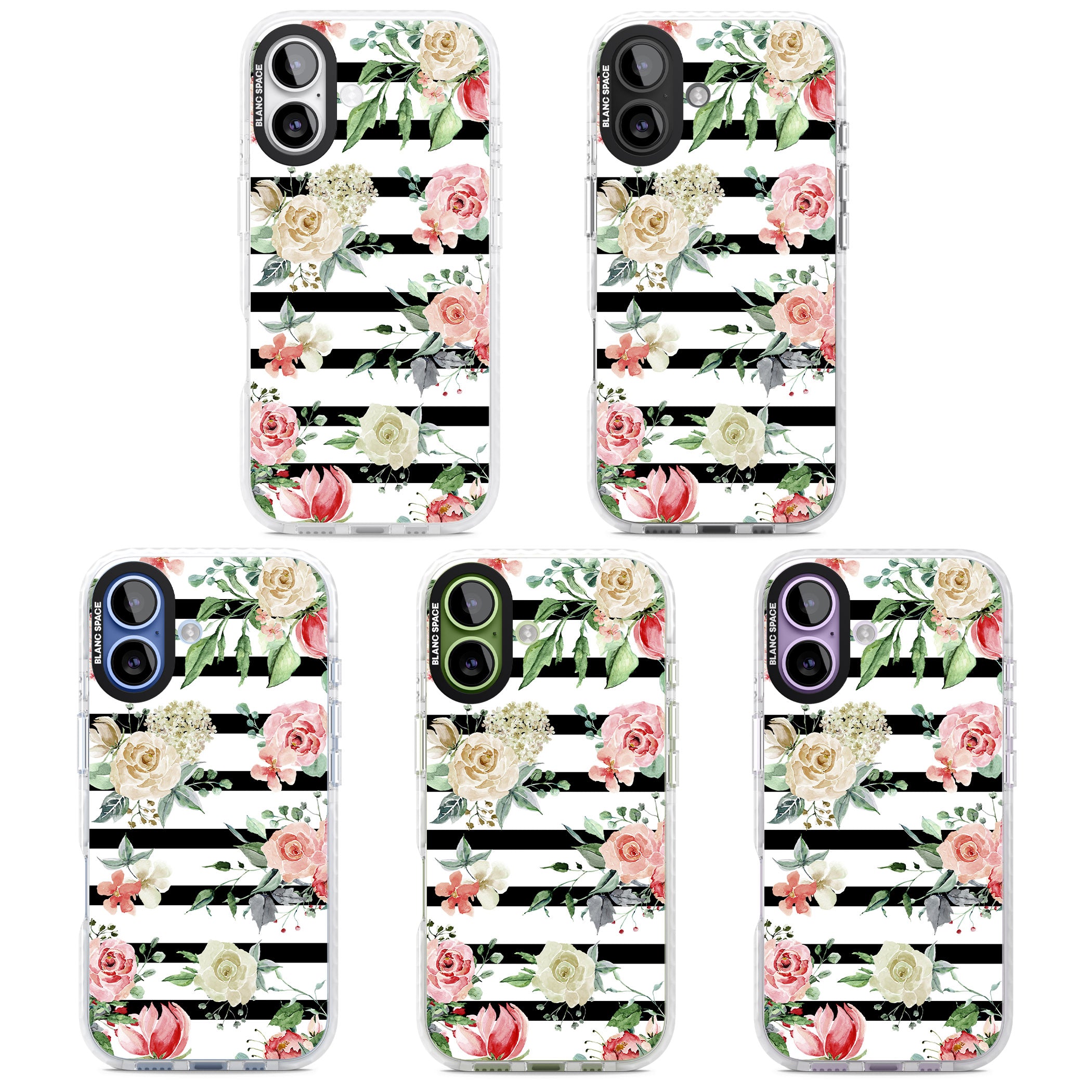 Floral Stripes iPhone 17 Impact Pro Clear Phone Case APT Impact Protection
