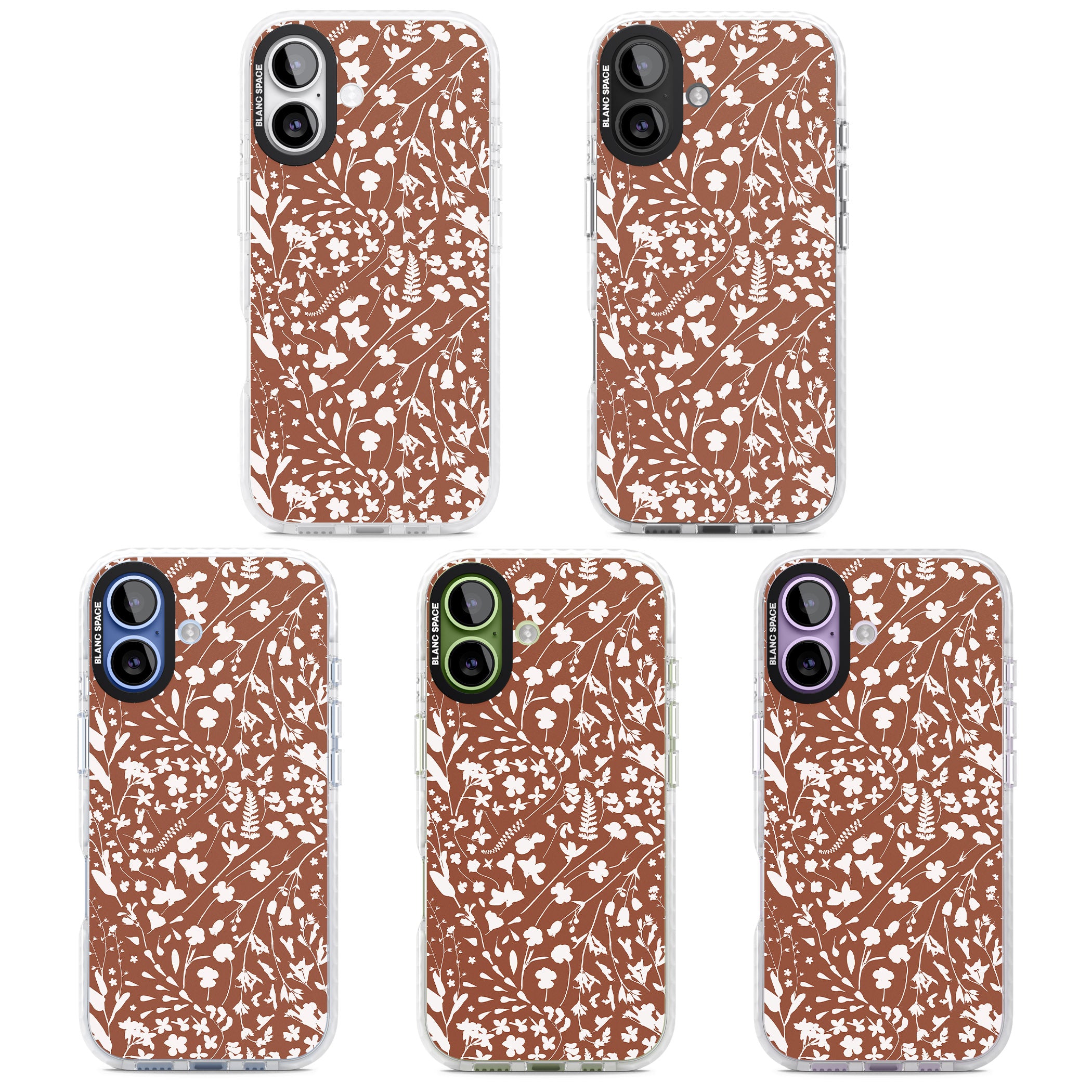 Wildflower Cluster On Terracotta iPhone 17 Impact Pro Clear Phone Case APT Impact Protection