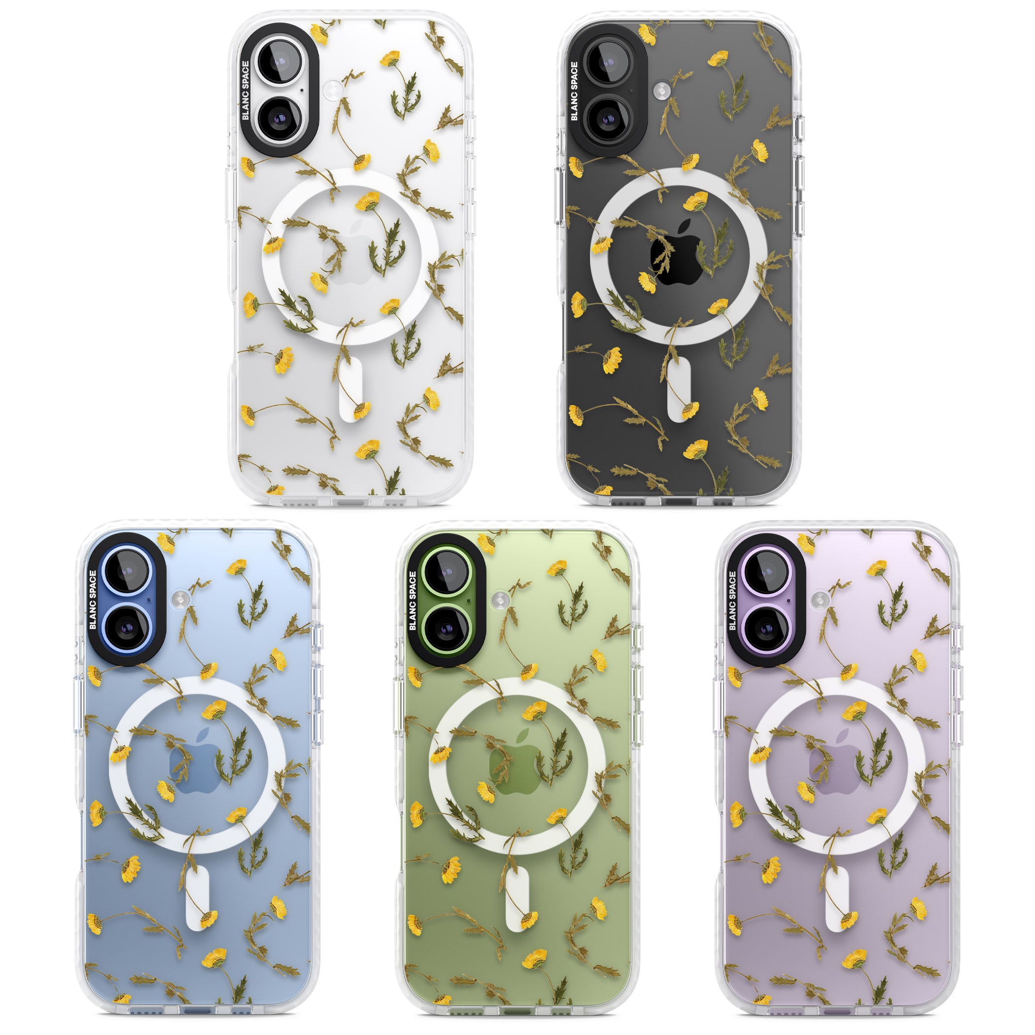 Wildflower Yellow iPhone 17 Impact Pro Clear Phone Case APT Impact Protection