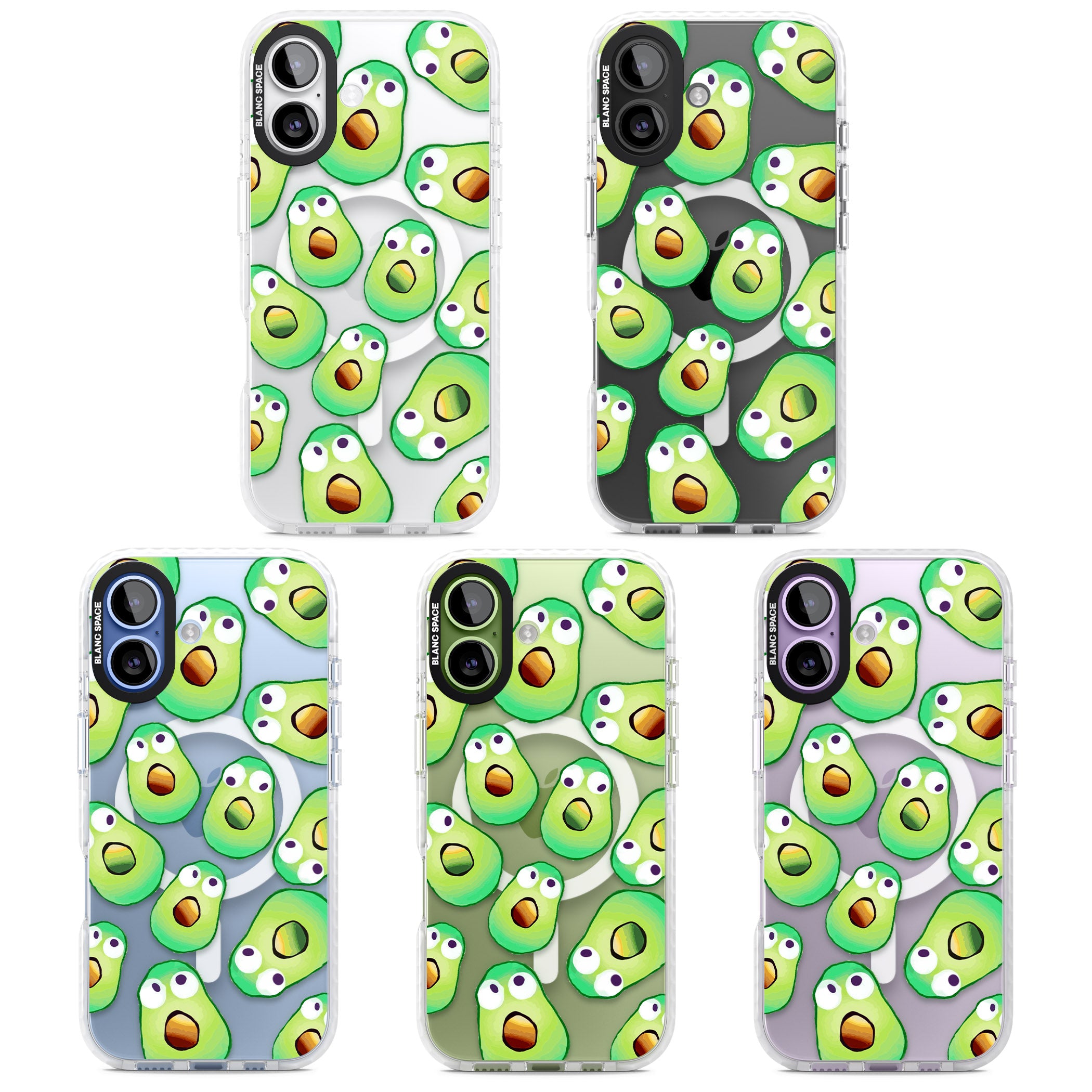 Shocked Avocados iPhone 17 Impact Pro Clear Phone Case APT Impact Protection