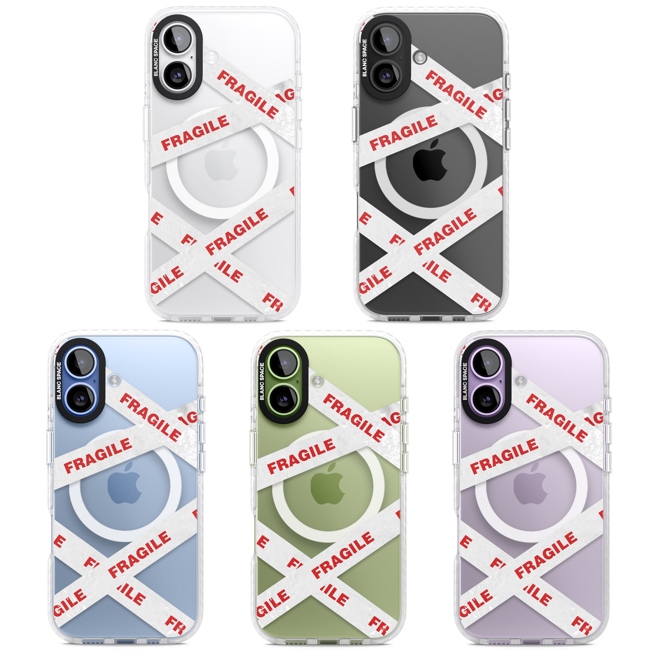 Fragile Tape iPhone 17 Impact Pro Clear Phone Case APT Impact Protection