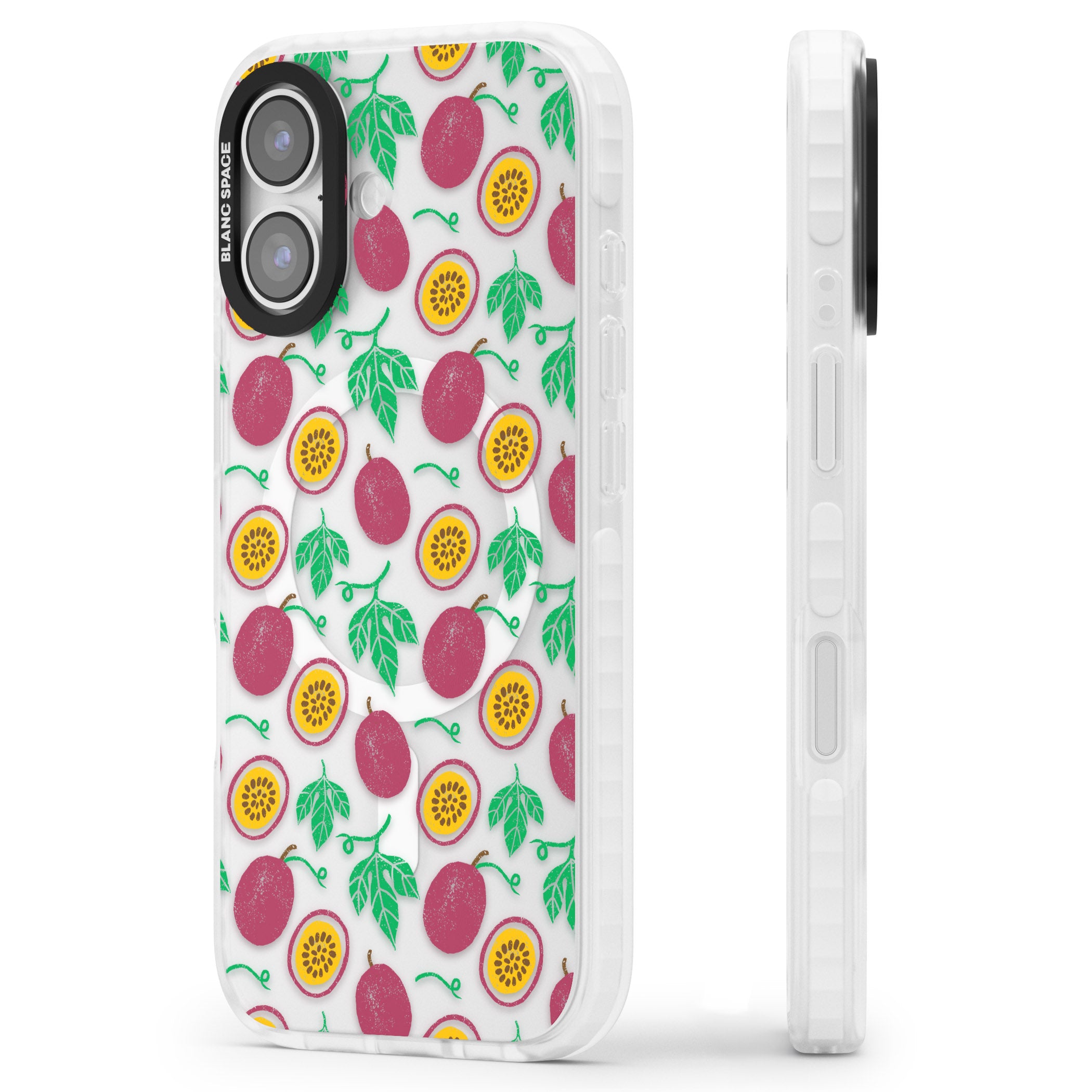 Passion Fruit Paradise iPhone 17 Impact Pro Clear Phone Case Side Profile