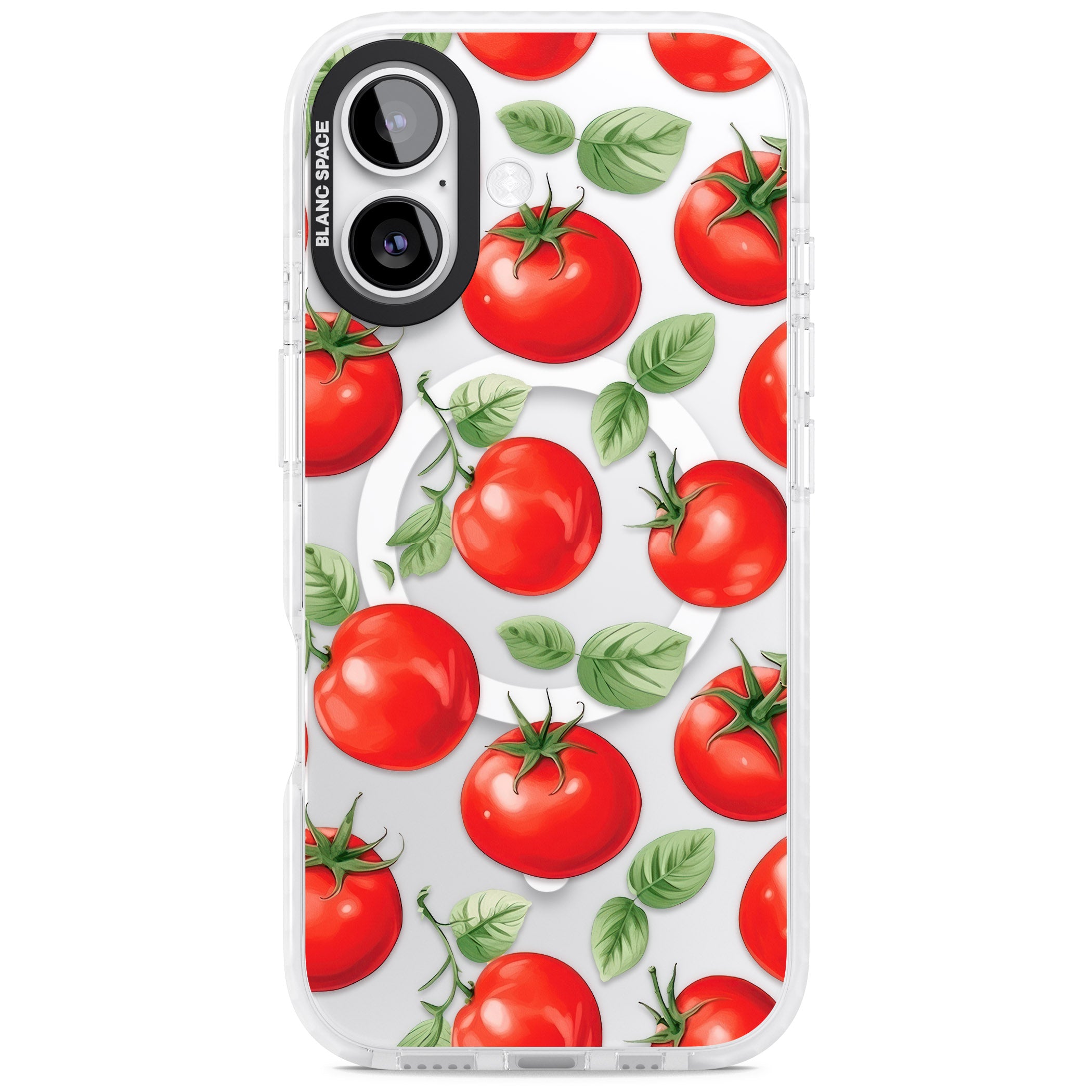 Tomato Pattern iPhone 17 Impact Pro Clear Phone Case