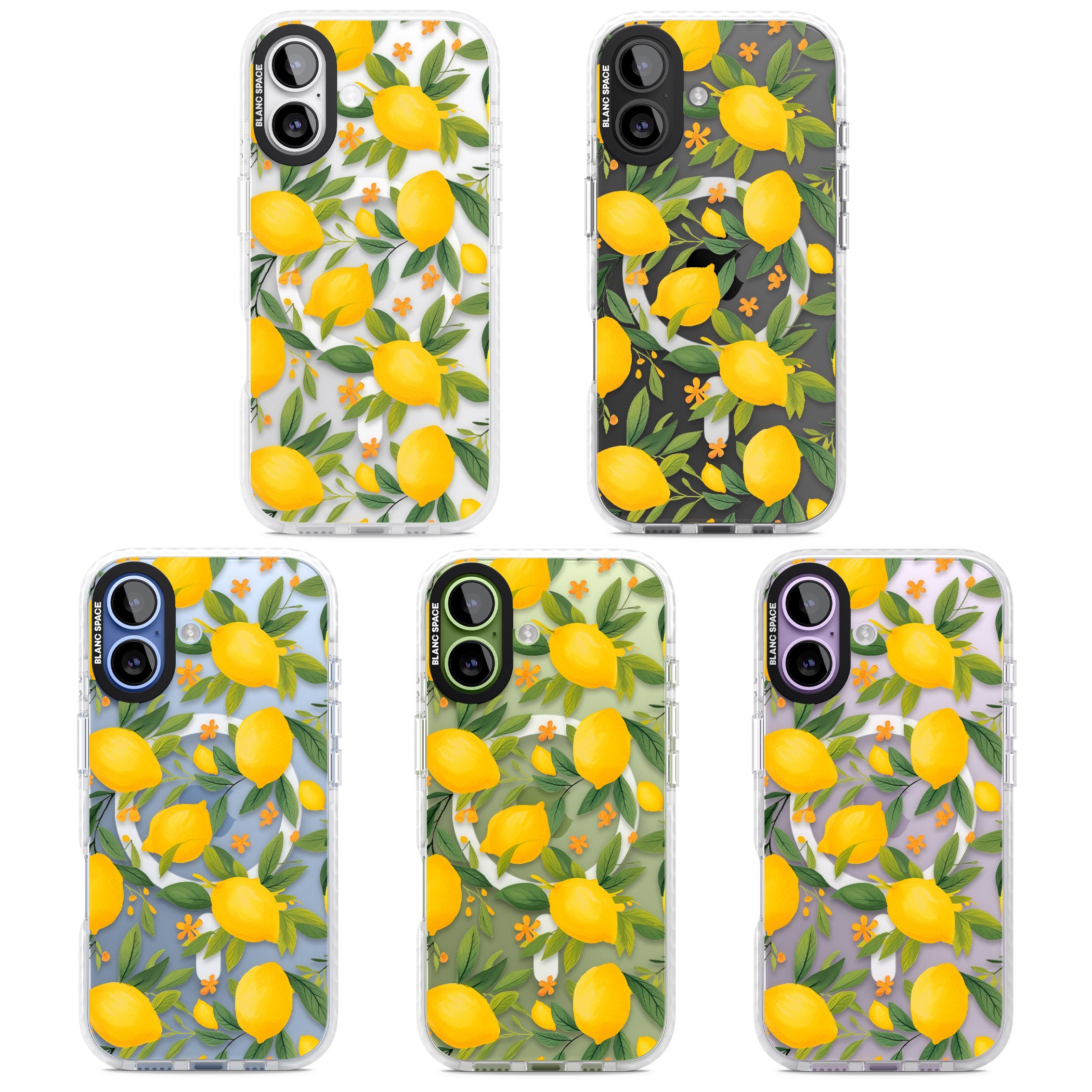 Lemon Pattern iPhone 17 Impact Pro Clear Phone Case APT Impact Protection
