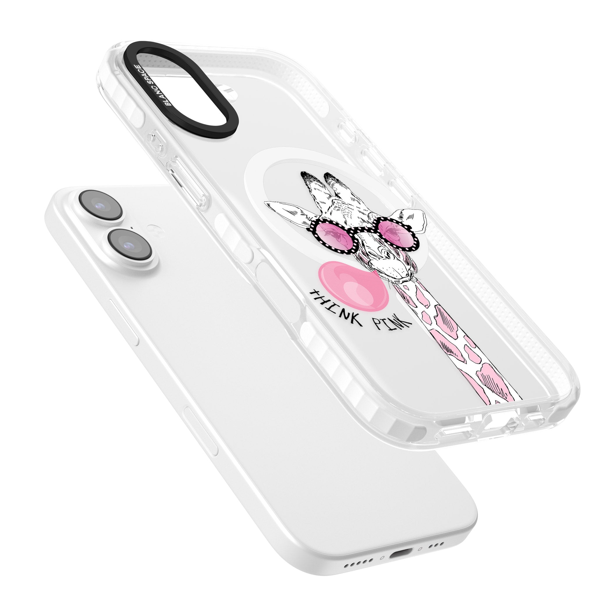 Think Pink Giraffe iPhone 17 Impact Pro Clear Phone Case Colours