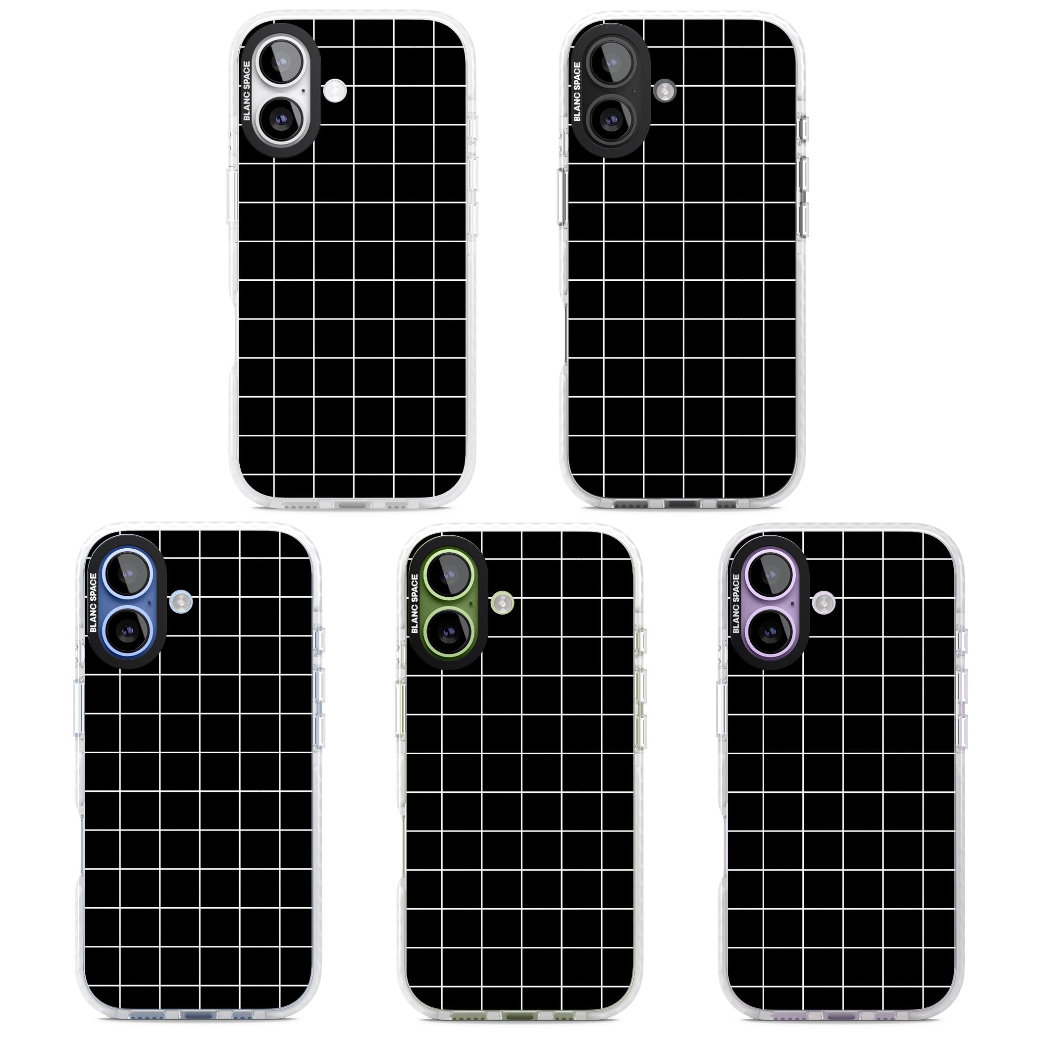 Minimalist Grid Pattern Black iPhone 17 Impact Pro Clear Phone Case APT Impact Protection