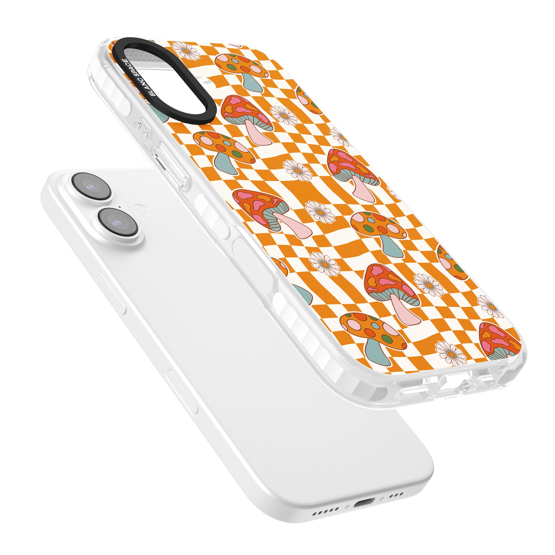 Wavy Checked Shrooms iPhone 17 Impact Pro Clear Phone Case Colours