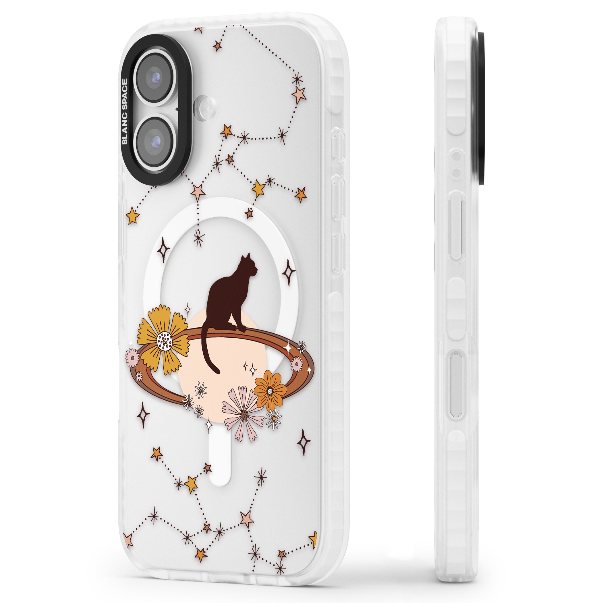Feline Phenomenon iPhone 17 Impact Pro Clear Phone Case Side Profile