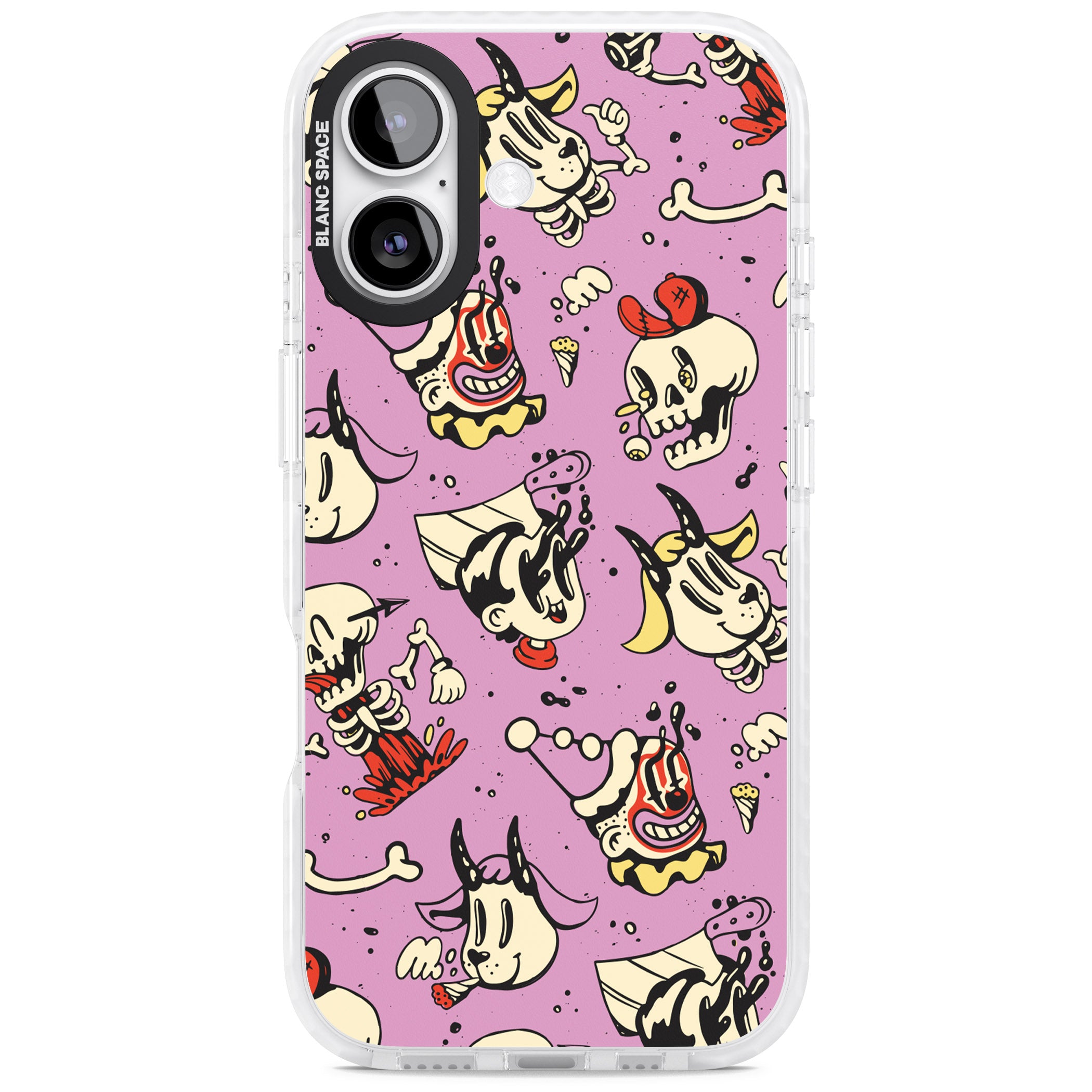 Purple Retro Halloween Pattern iPhone 17 Impact Pro Clear Phone Case