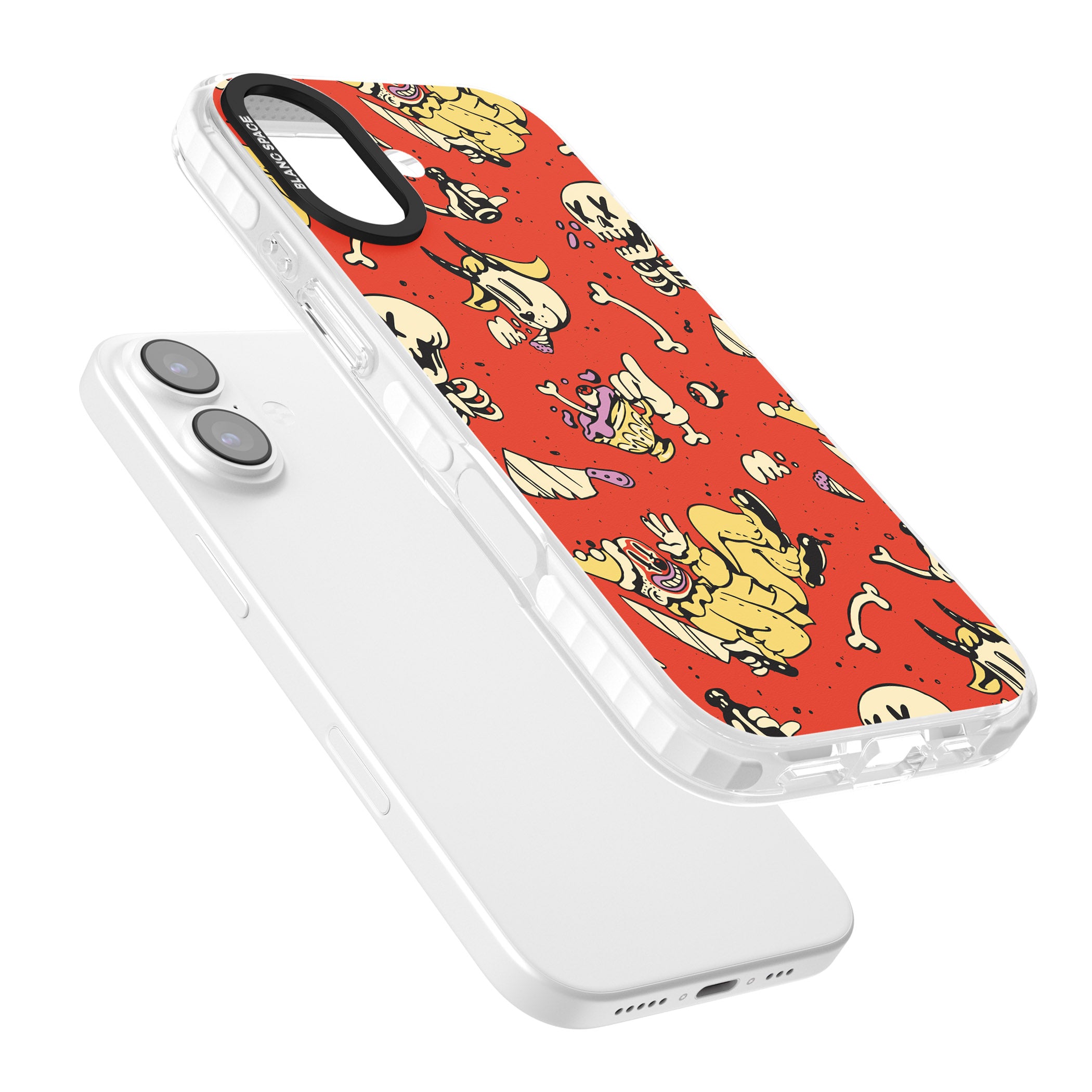 Red Retro Halloween Pattern iPhone 17 Impact Pro Clear Phone Case Colours