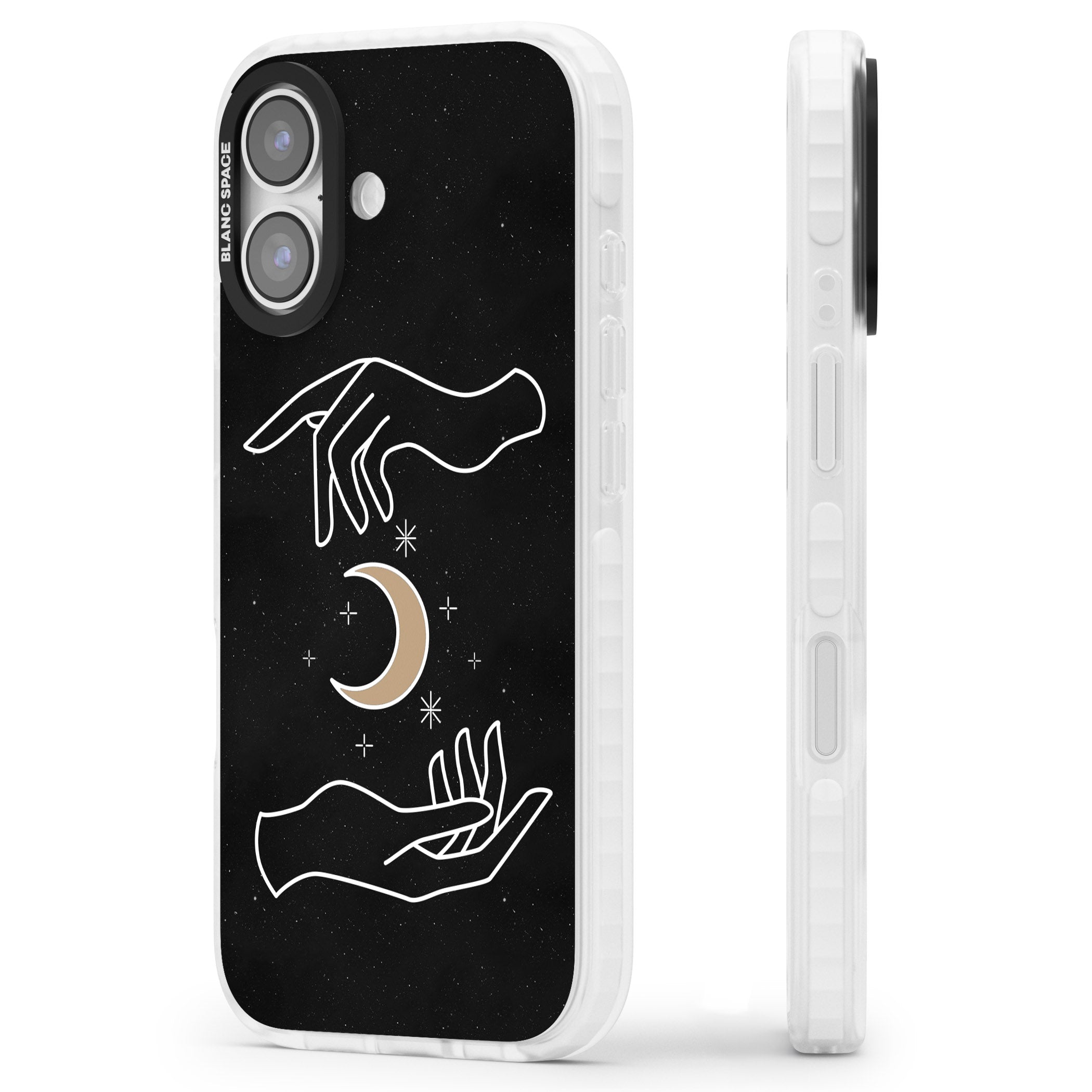 Cosmic Hands iPhone 17 Impact Pro Clear Phone Case Side Profile