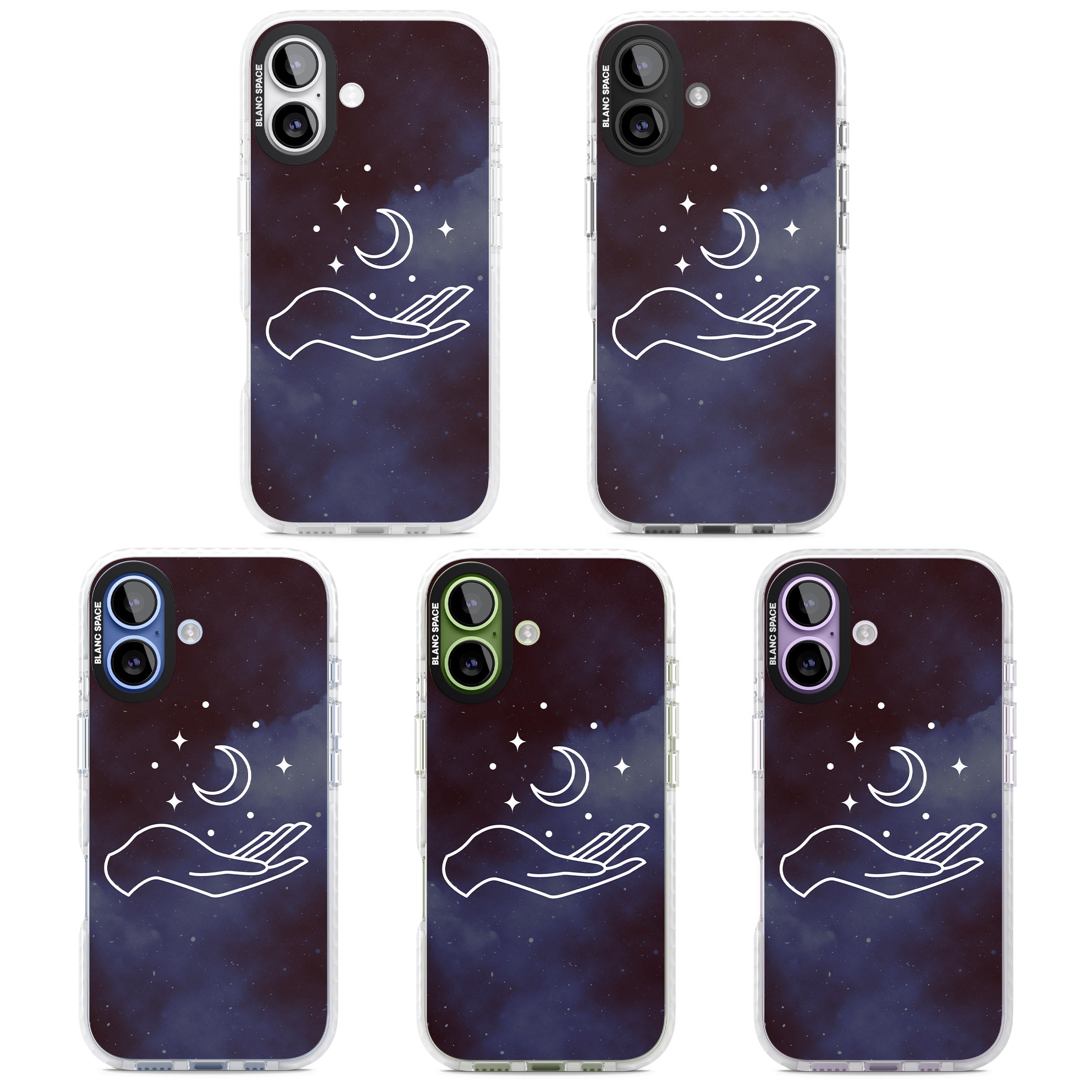 Celestial Hand & Moon iPhone 17 Impact Pro Clear Phone Case APT Impact Protection
