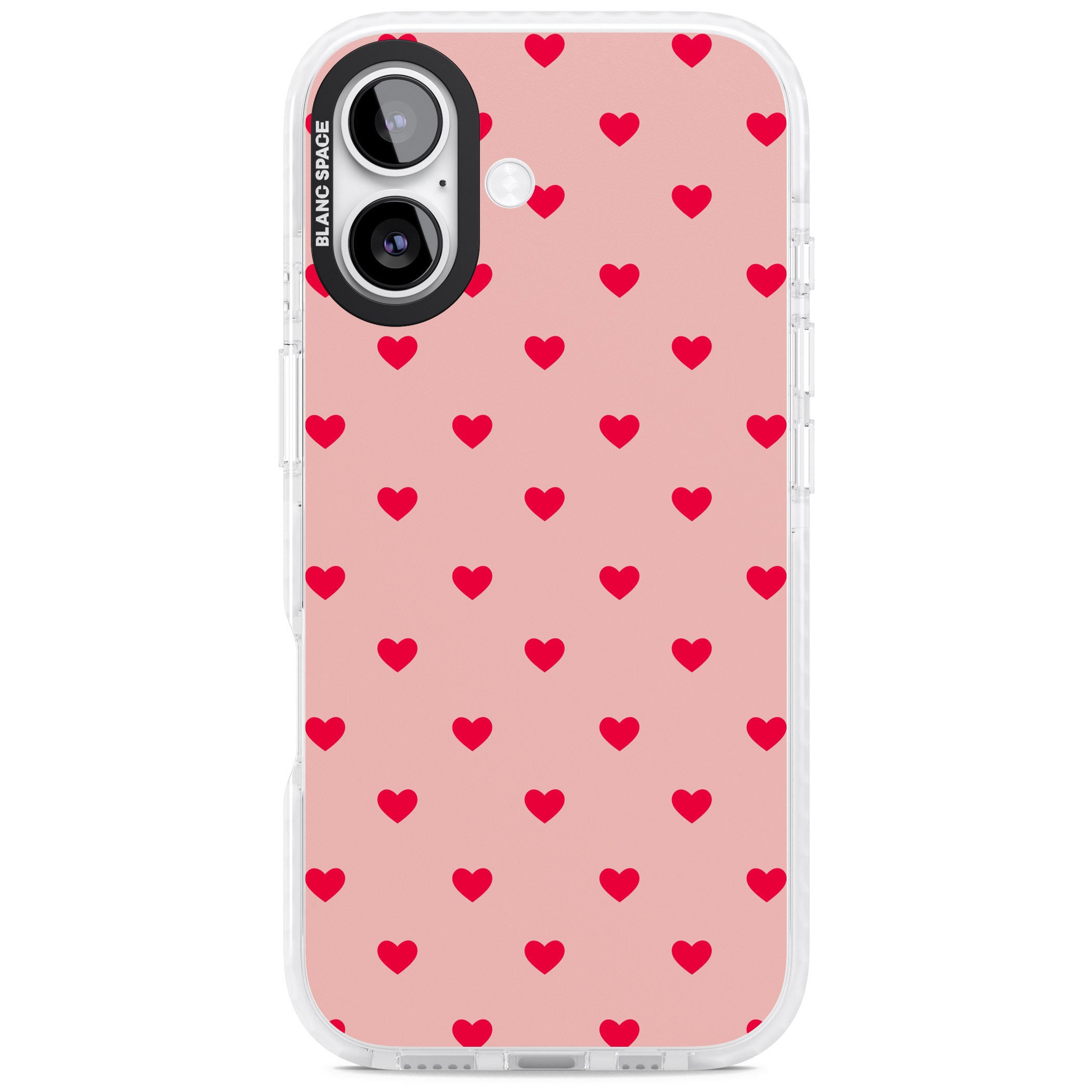 Small Heart Pattern: Red & Pink iPhone 17 Impact Pro Clear Phone Case