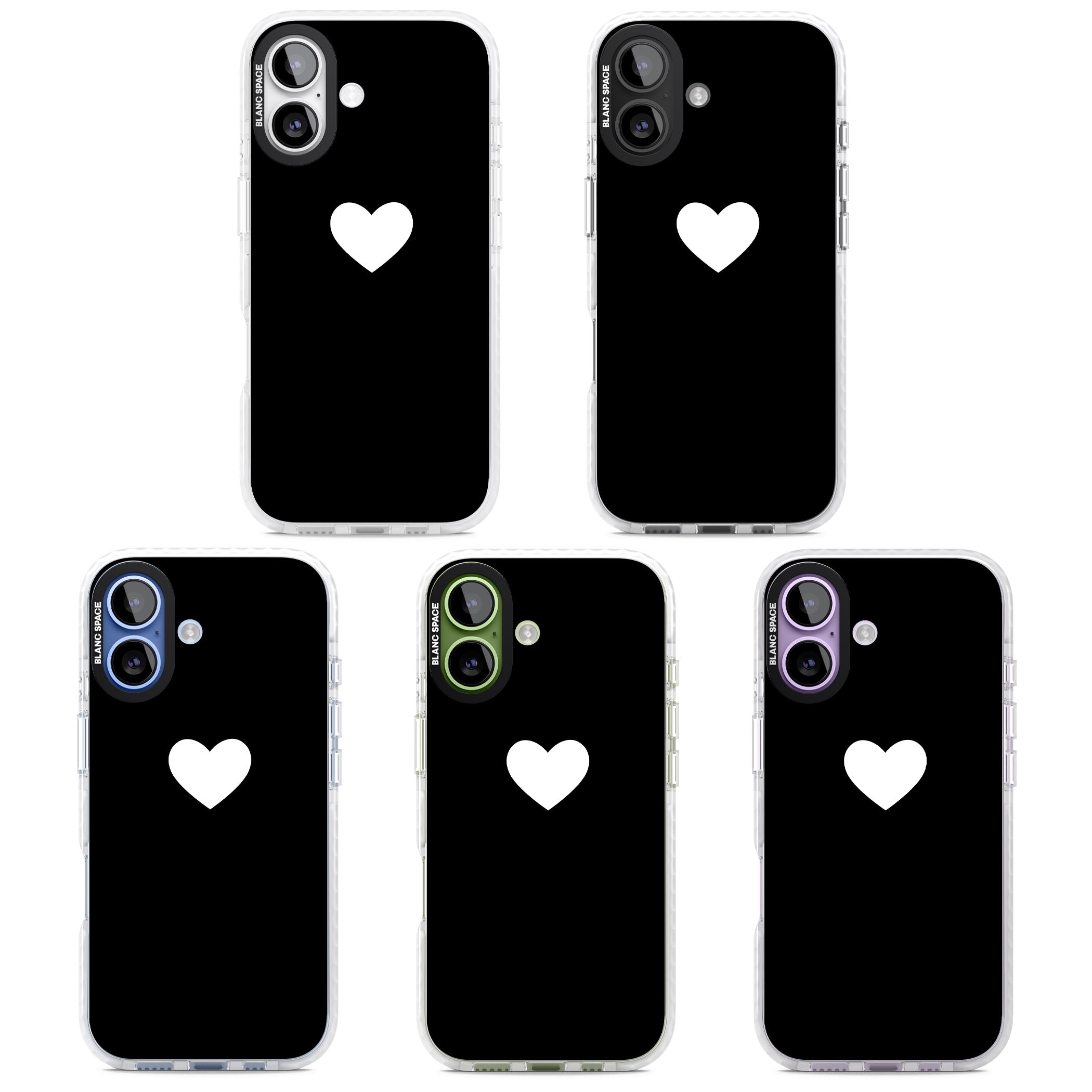 Single Heart Design: White & iPhone 17 Impact Pro Clear Phone Case APT Impact Protection