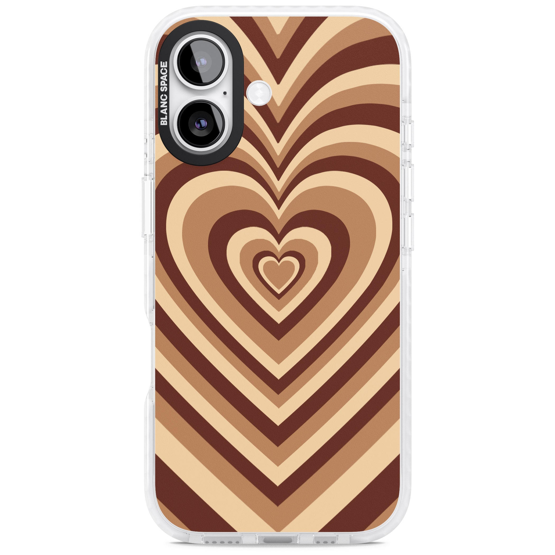 Latte Heart Illusion iPhone 17 Impact Pro Clear Phone Case
