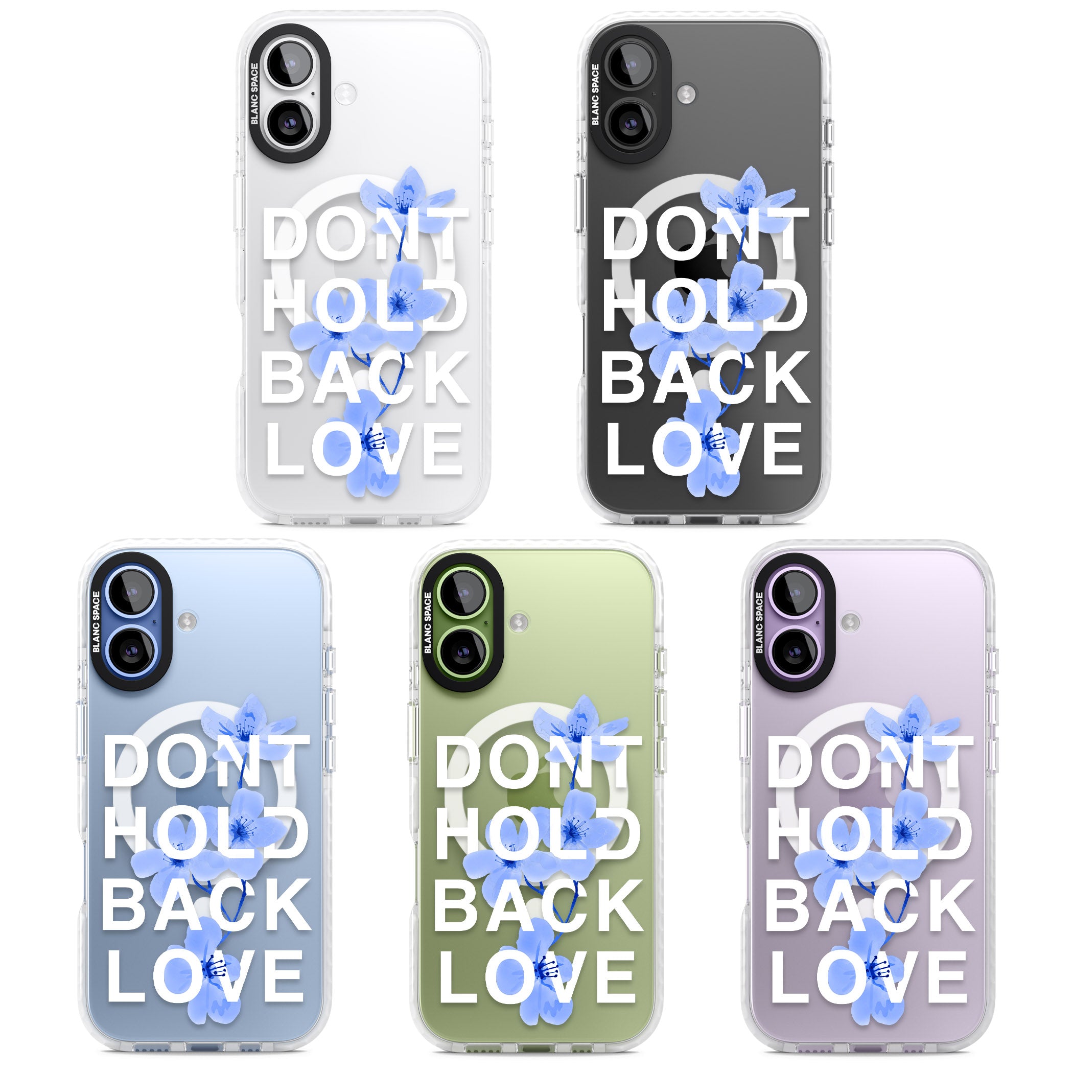Don'T Hold Back Love Blue & White iPhone 17 Impact Pro Clear Phone Case APT Impact Protection
