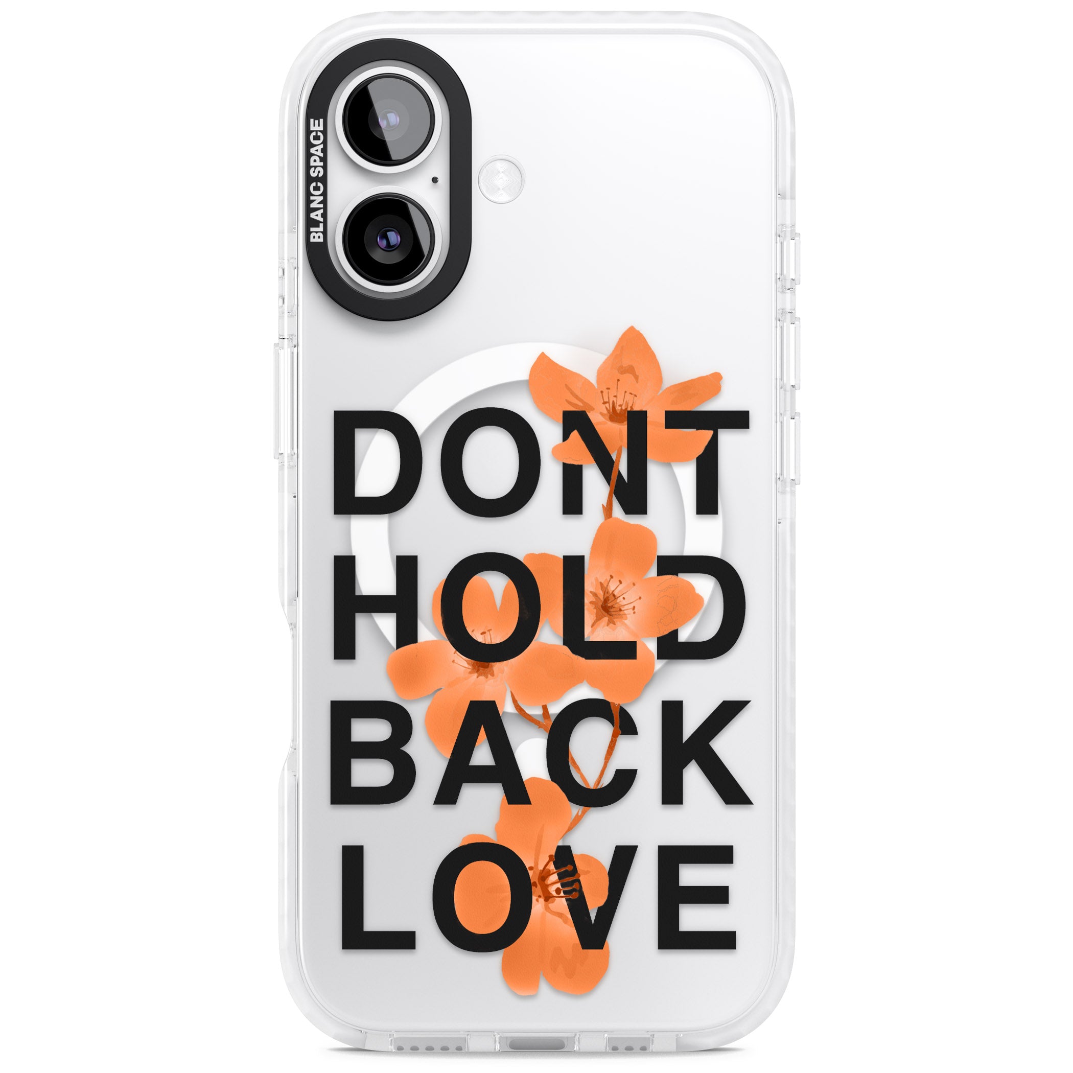 Don'T Hold Back Love Orange & Black iPhone 17 Impact Pro Clear Phone Case