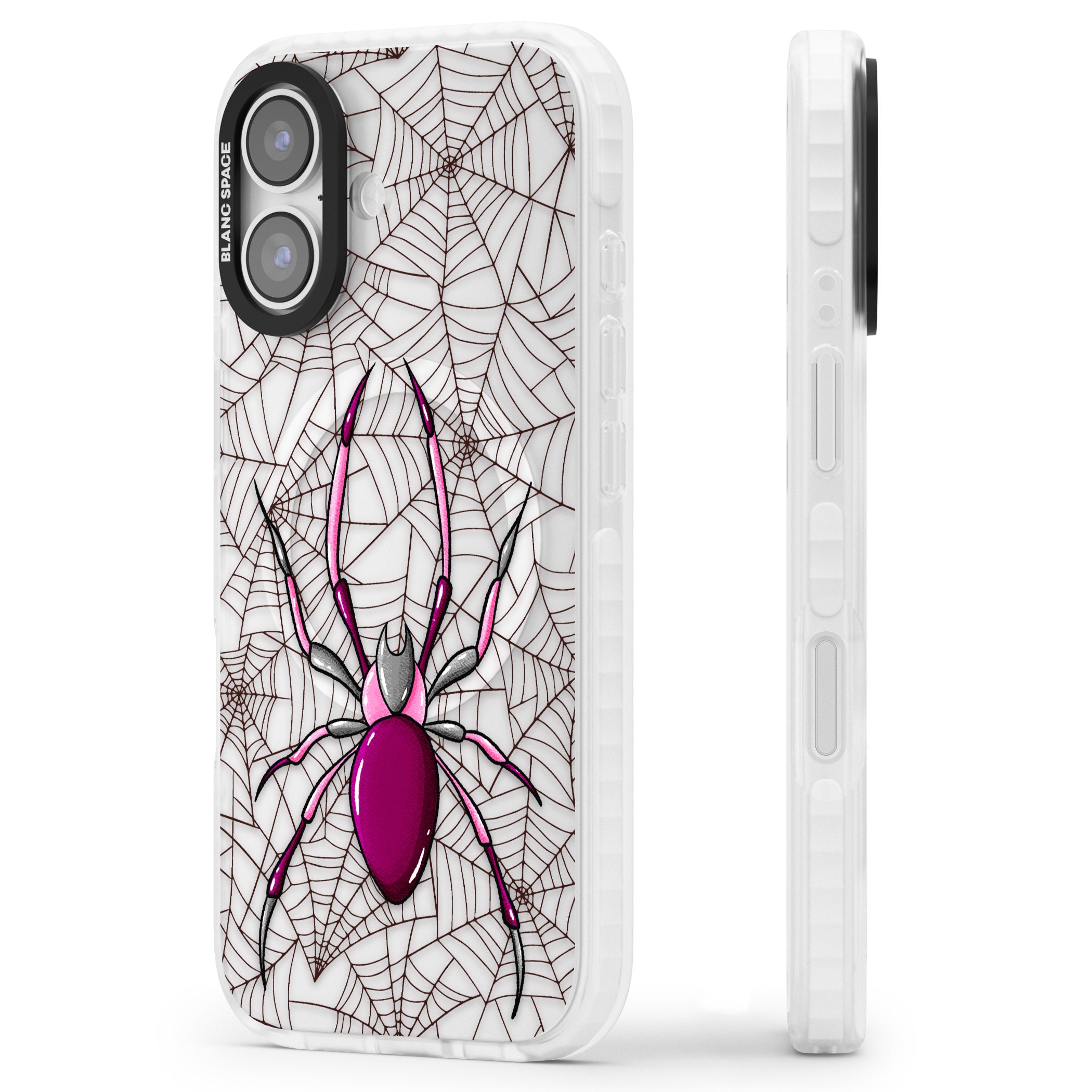 Arachnophobia iPhone 17 Impact Pro Clear Phone Case Side Profile