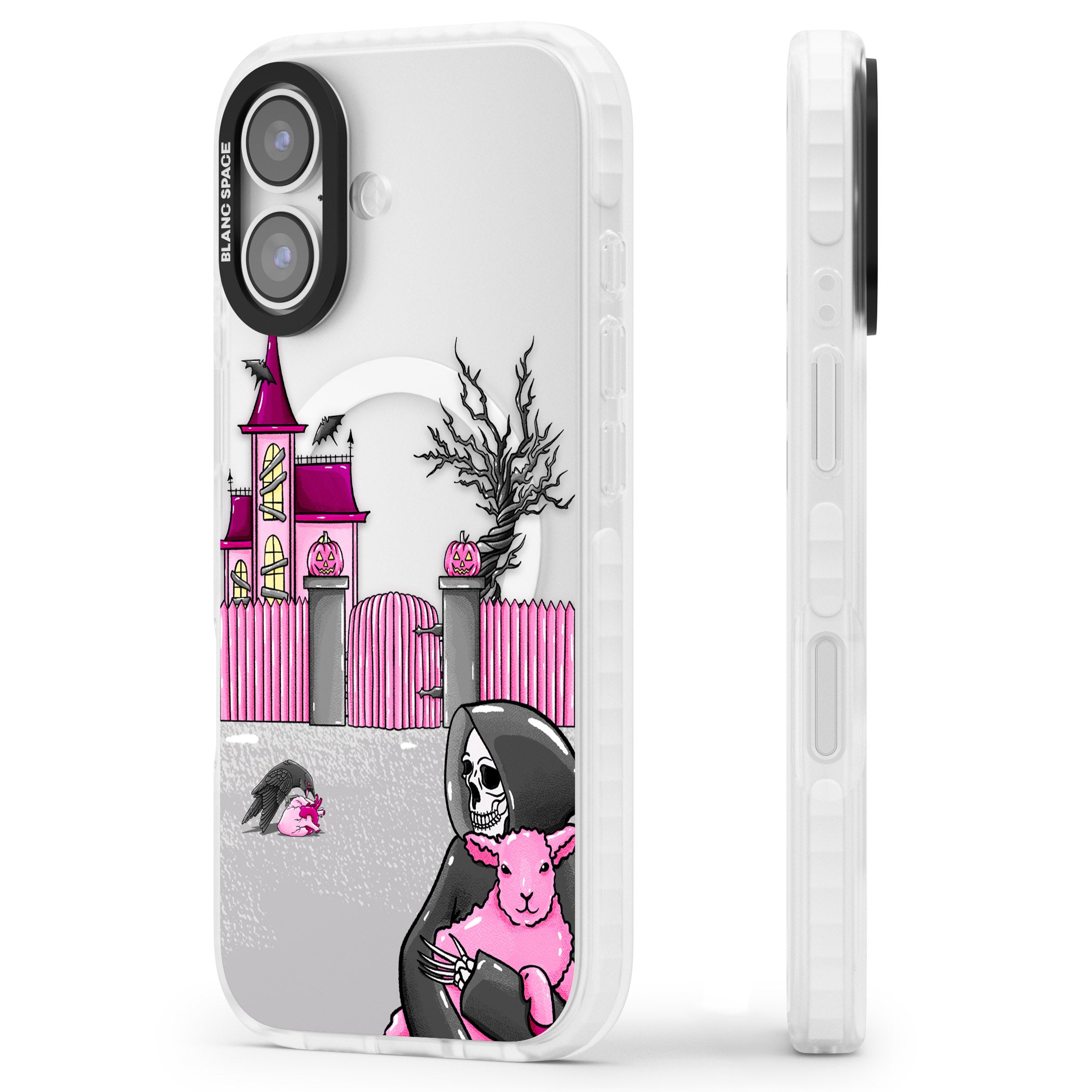 Left With My Heart iPhone 17 Impact Pro Clear Phone Case Side Profile