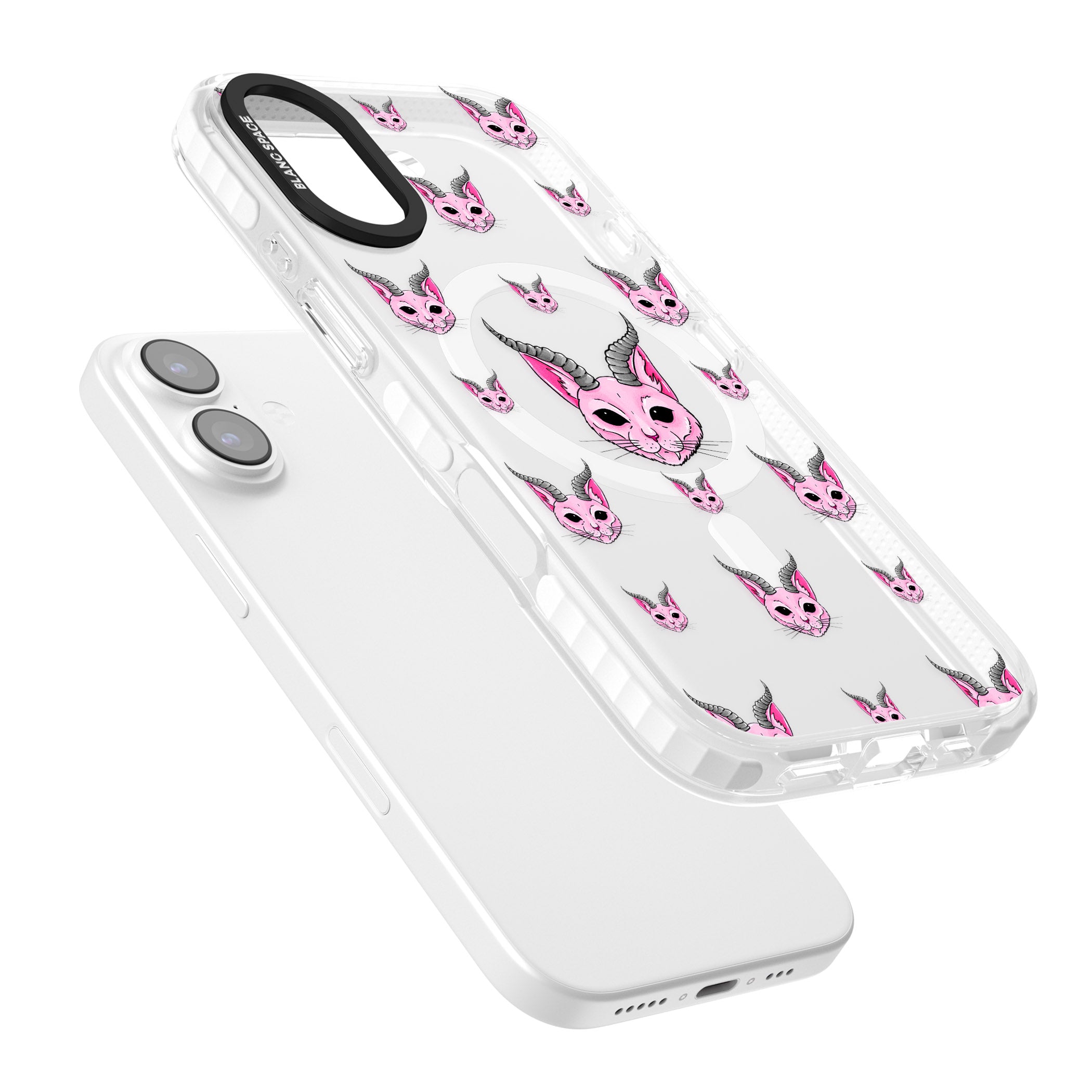 Demon Cat Pattern iPhone 17 Impact Pro Clear Phone Case Colours