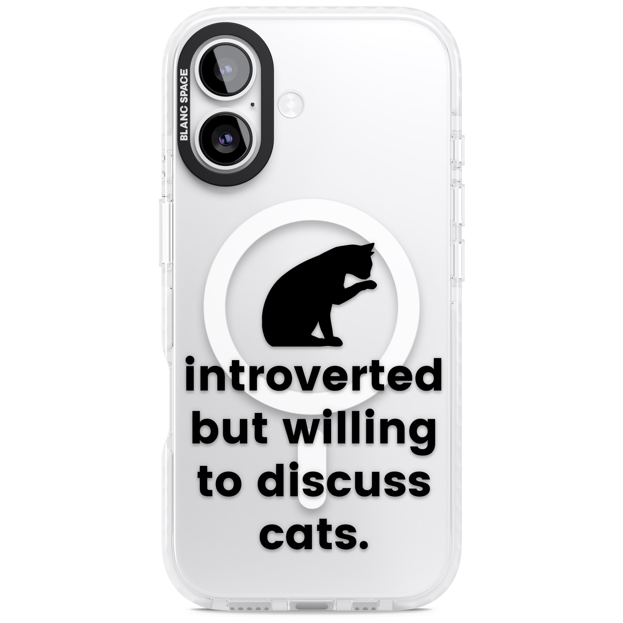Introverted But Willing To Discuss Cats iPhone 17 Impact Pro Clear Phone Case