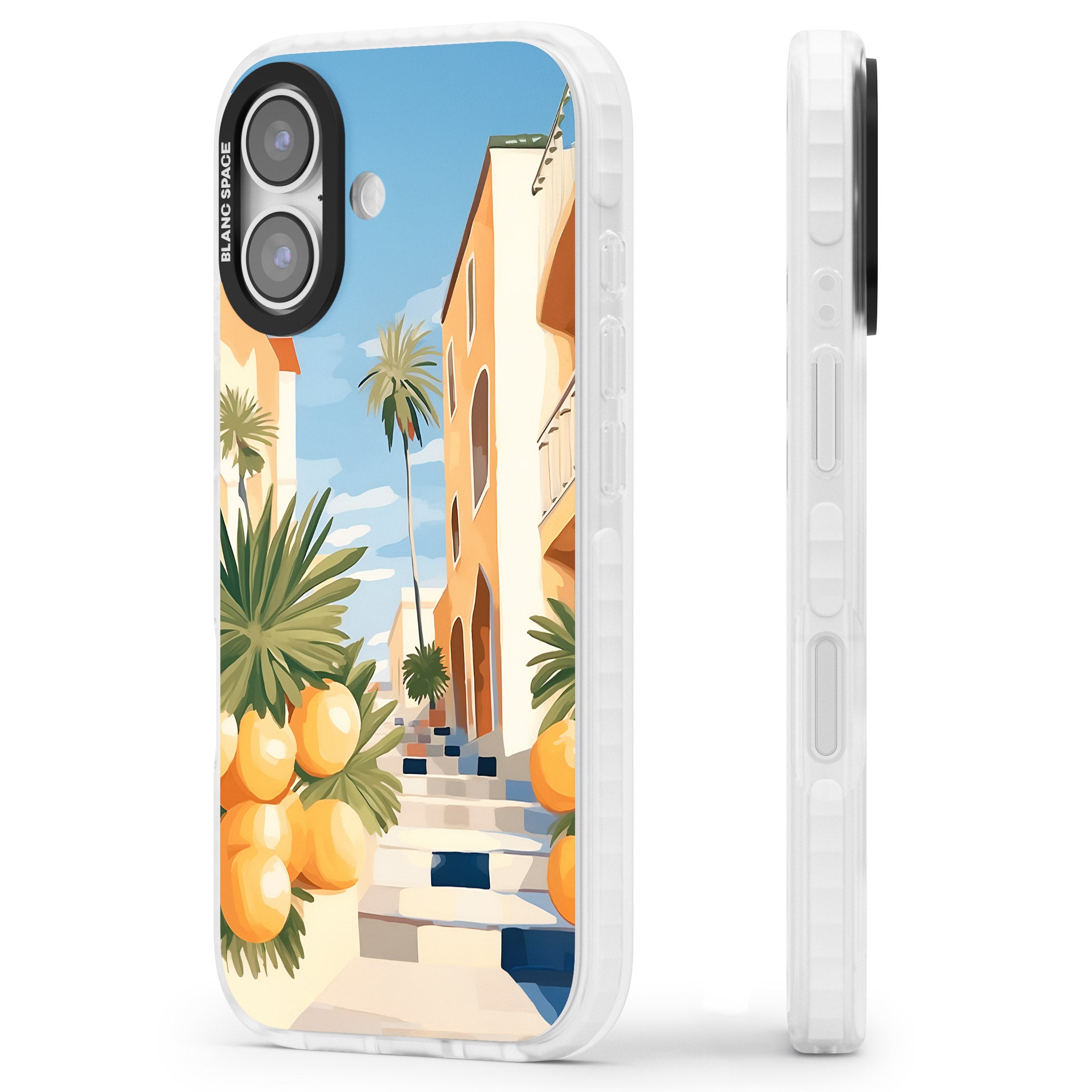 Mediterranean Village iPhone 17 Impact Pro Clear Phone Case Side Profile